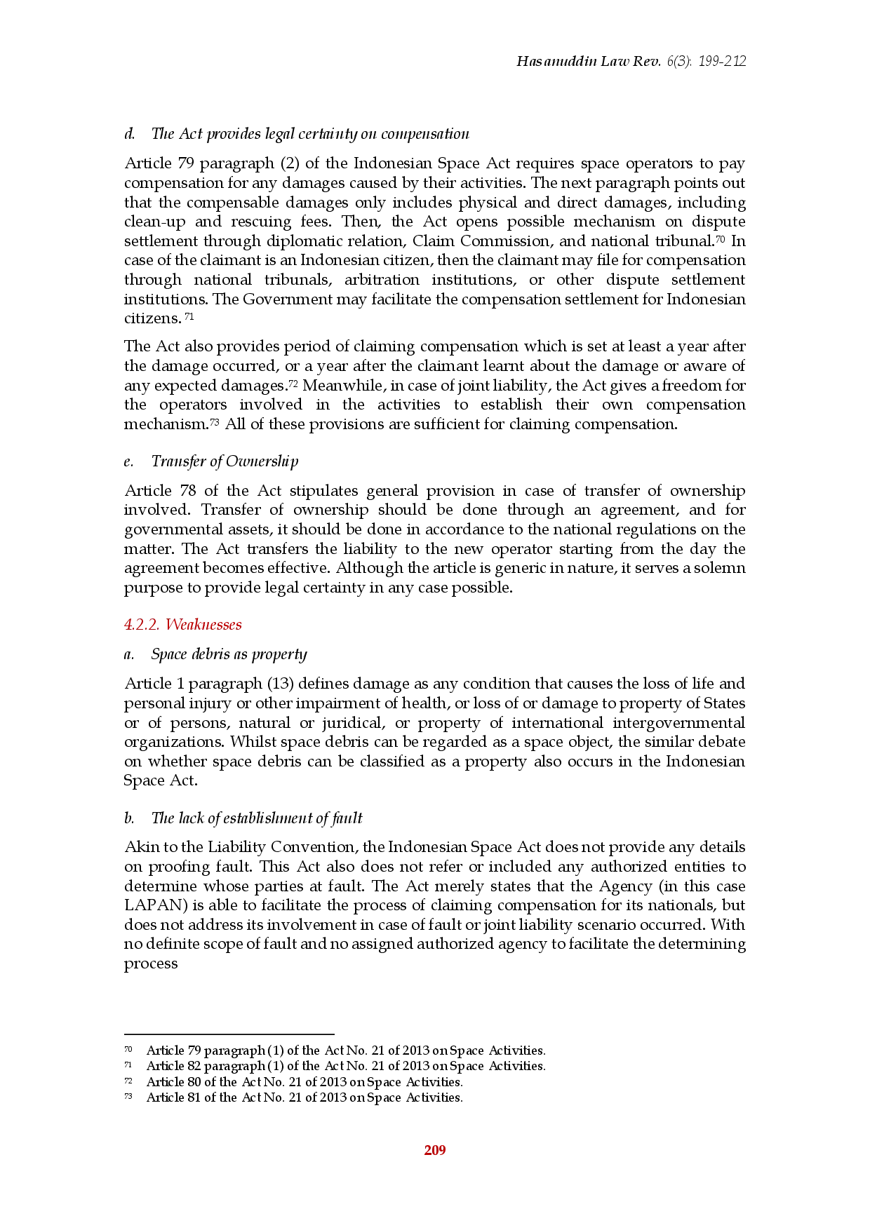 juris Assessing the Liability Convention and the Indonesian Space Act in Light of Active Debris Removal