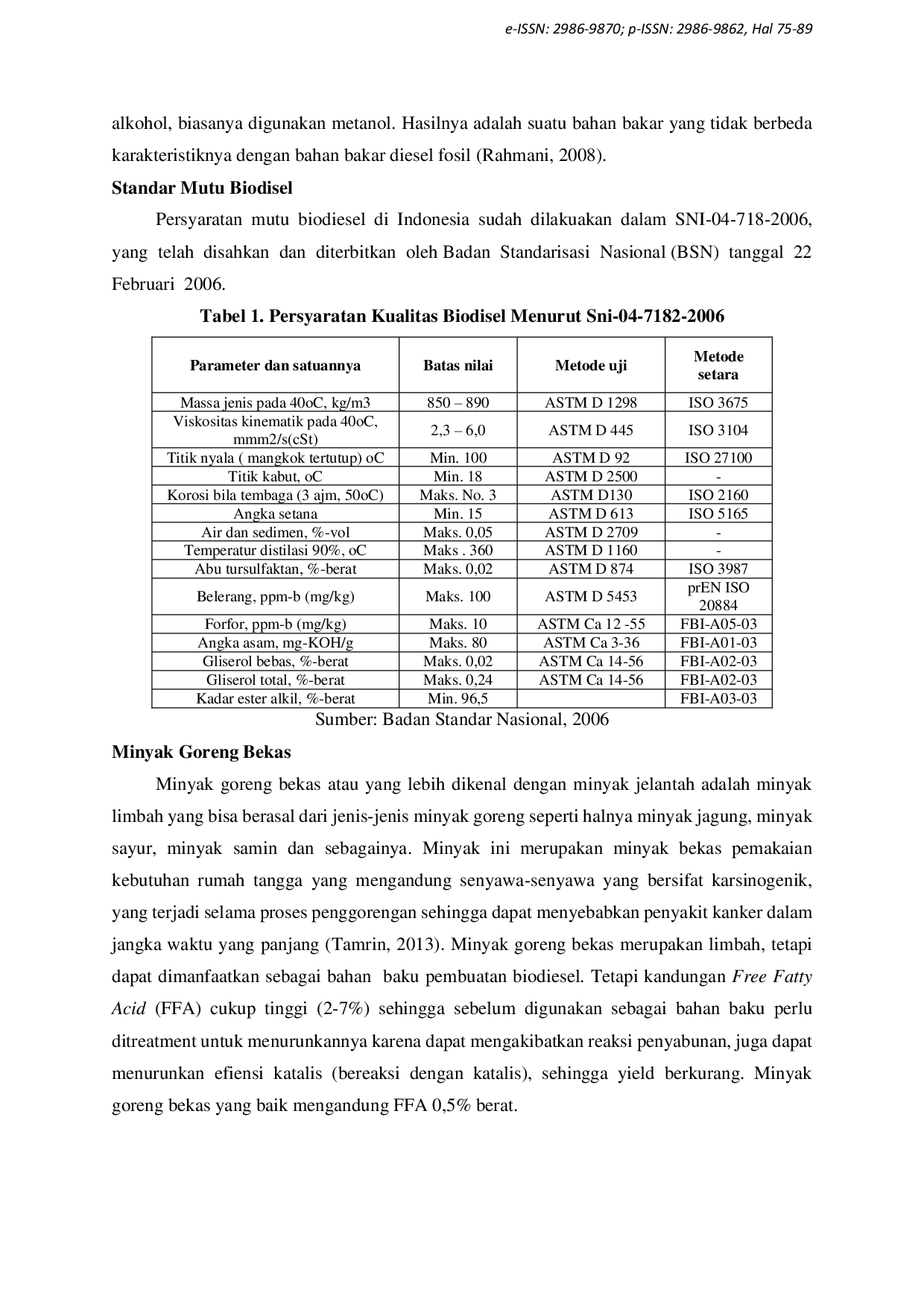 JURIS Pemurnian Minyak Goreng Bekas Dengan Adsorben Ampas Tebu Untuk Pembuatan Biodisel