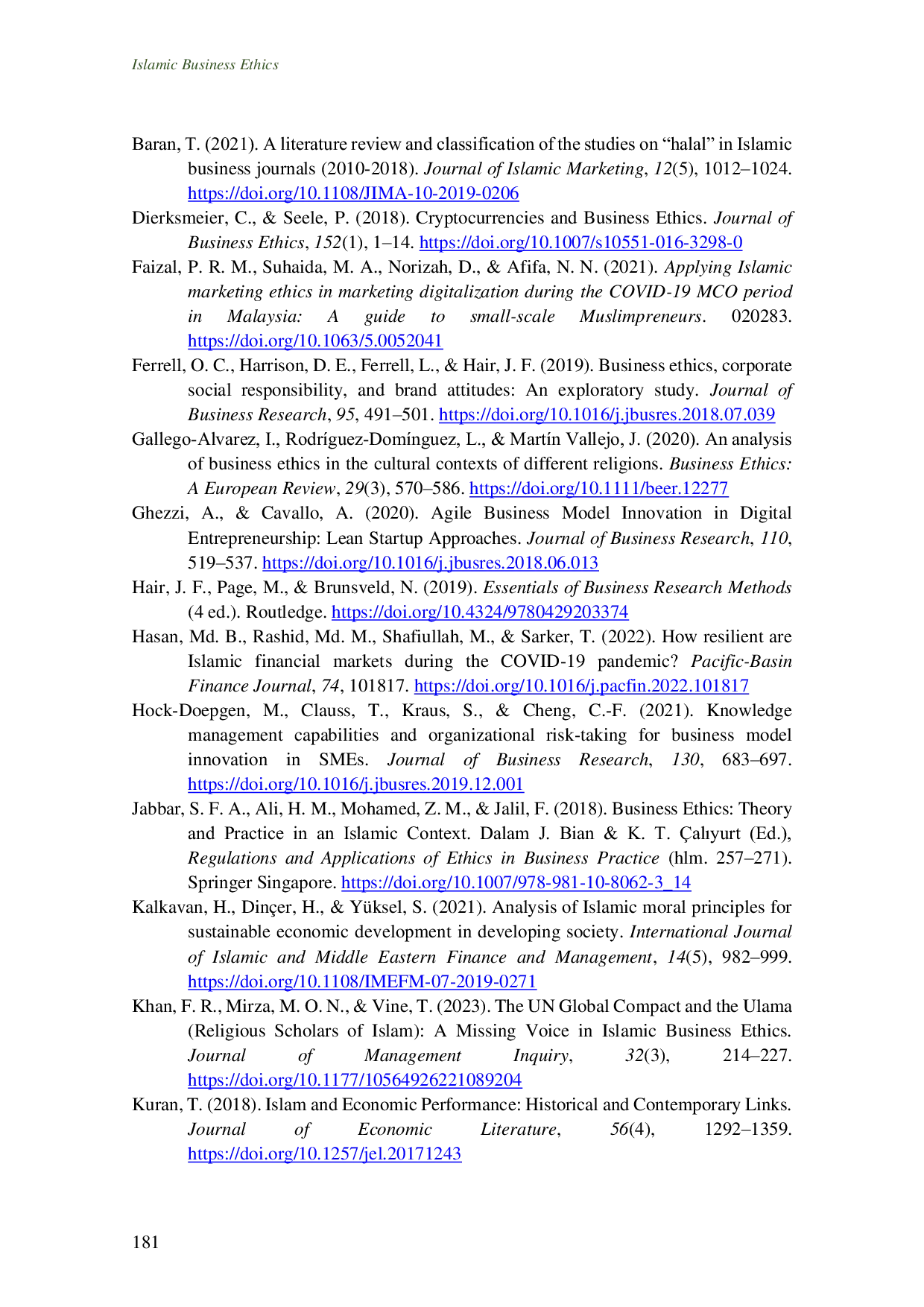 JURIS Islamic Business Ethics