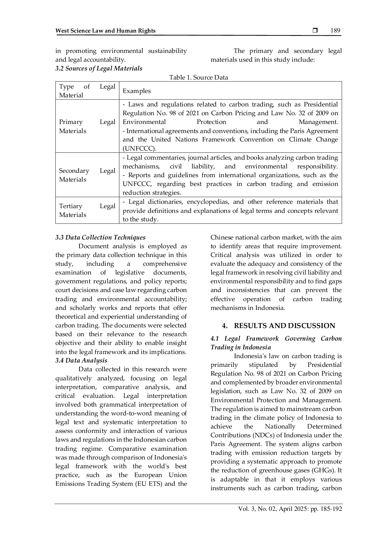 JURIS The Legal Framework for Carbon Trading Examining its Juridical Implications for Civil Liability and Environmental Responsibility in Indonesia