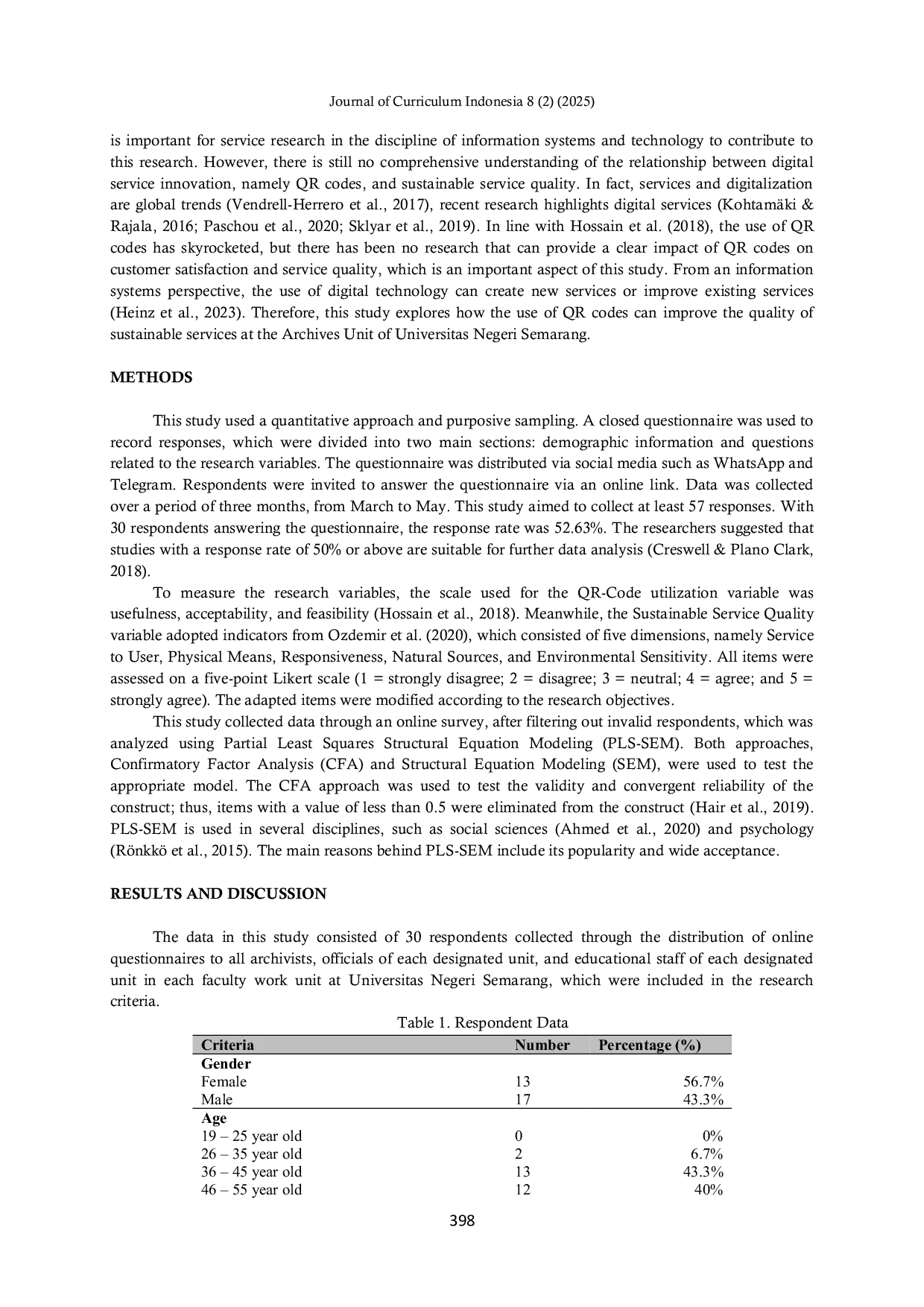 JURIS Enhancing Sustainable Service Quality Based on QR Codes A Case Study at The Archives Unit of Universitas Negeri Semarang