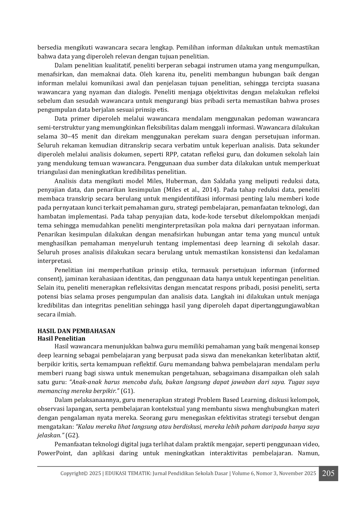 JURIS Strategi Guru dalam Menerapkan Pendekatan Deep Learning di Sekolah Dasar