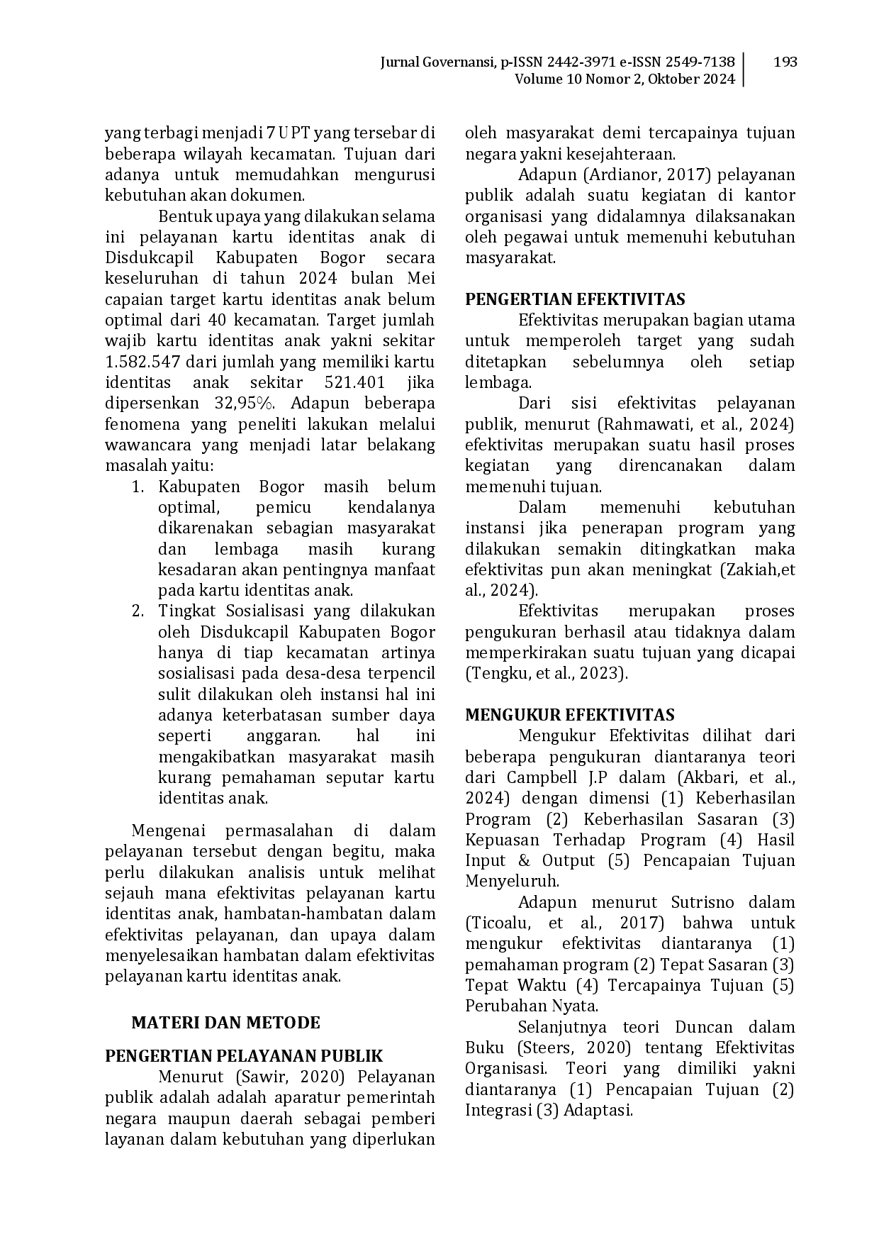 juris Efektivitas Pelayanan Kartu Identitas Anak di Dinas Kependudukan dan Pencatatan Sipil