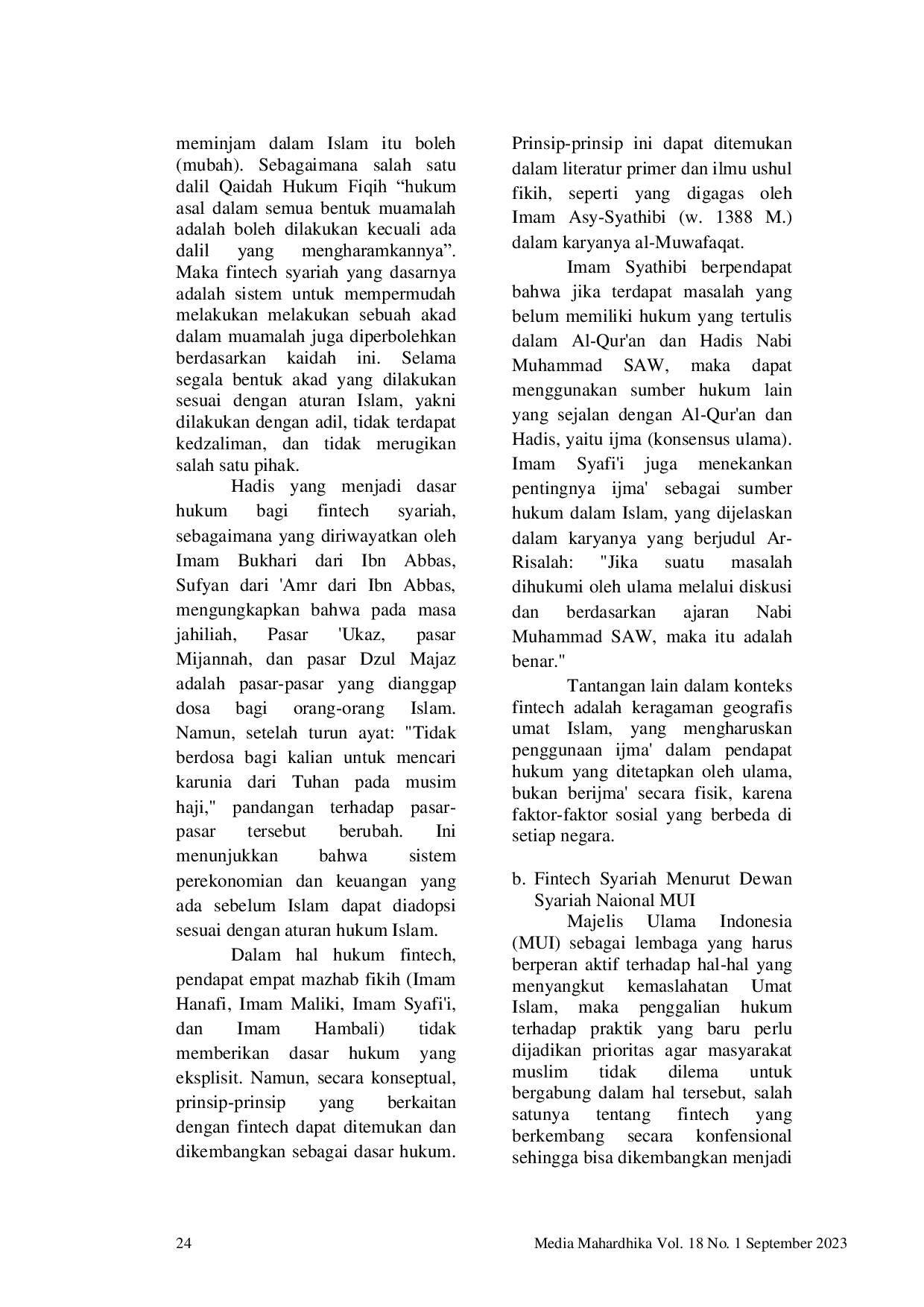 JURIS Syariah Fintech Dalam Perspektif Maslahah Mursalah