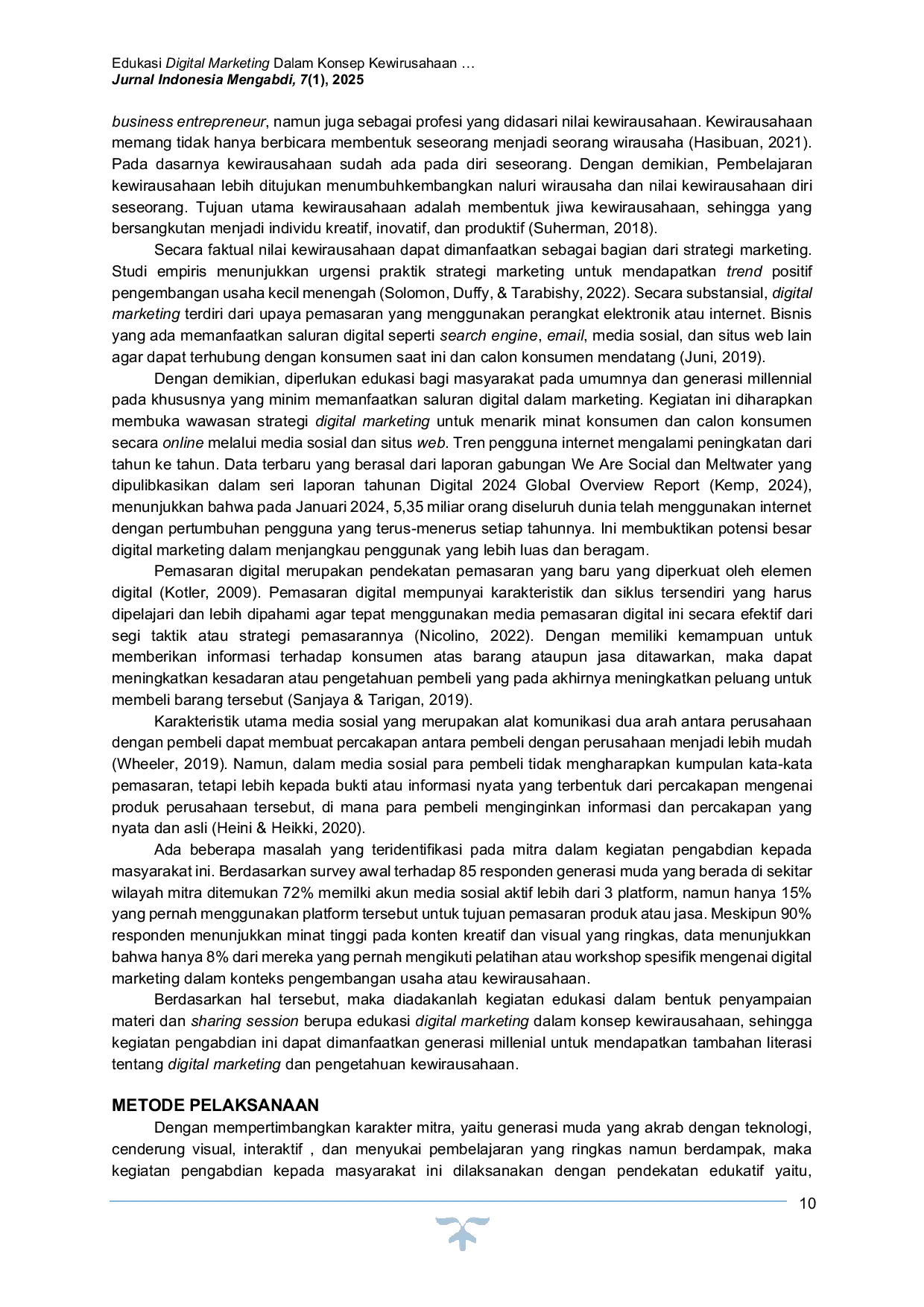 JURIS Edukasi Digital Marketing dalam Konsep Kewirausahaan pada Generasi Millenial