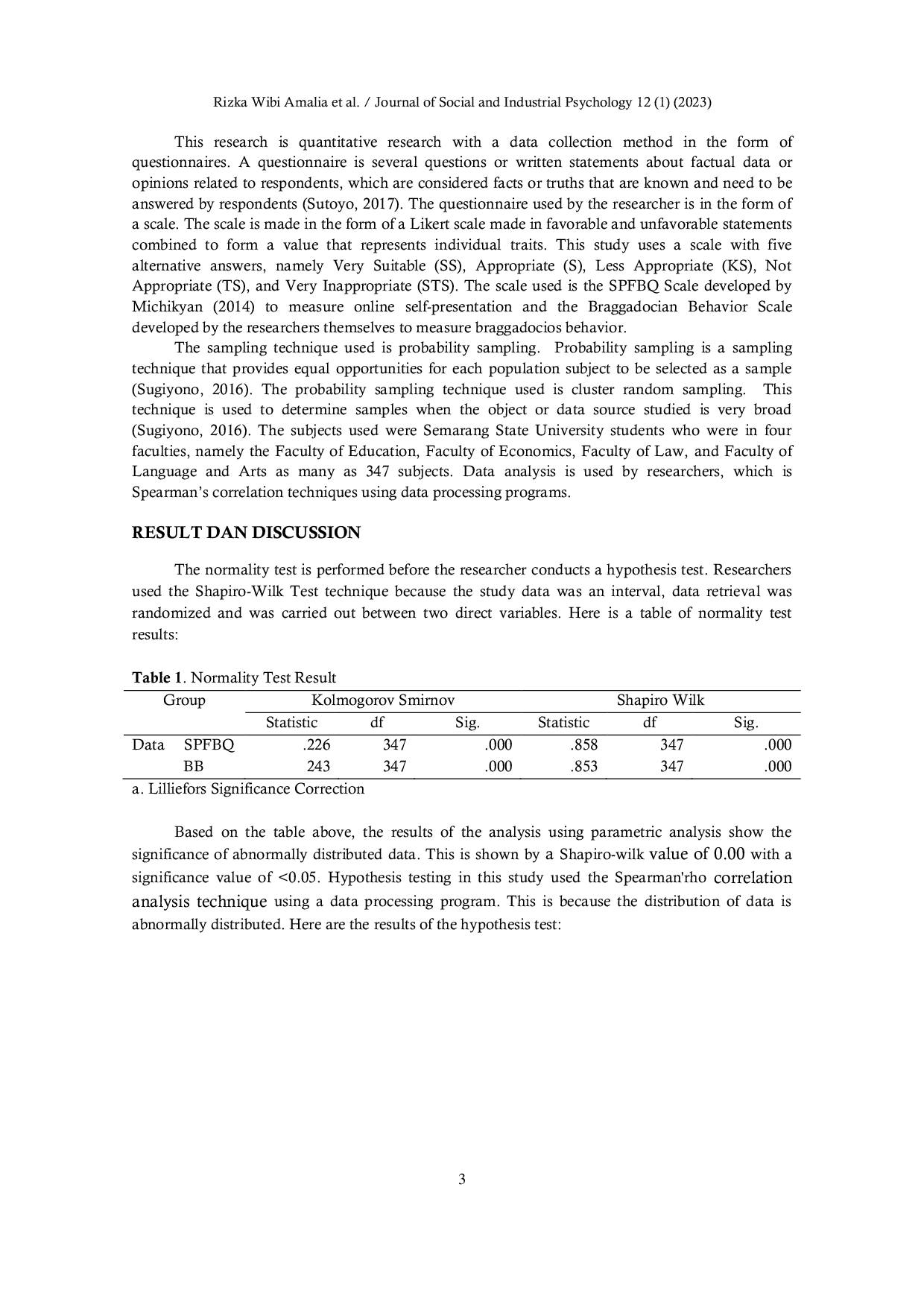 JURIS Online Self Presentation and Braggadocian Behavior in Millennials