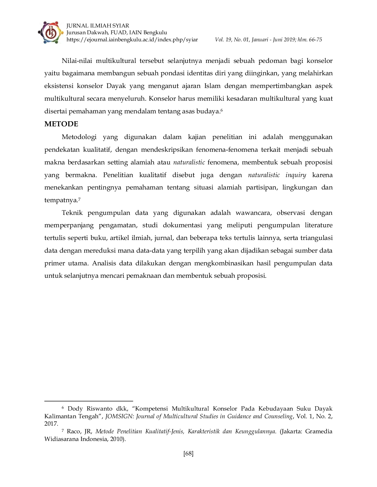 JURIS Falsafah Huma Betang Di Kalimantan Tengah Sebuah Pergulatan Identitas Konselor Dayak Muslim