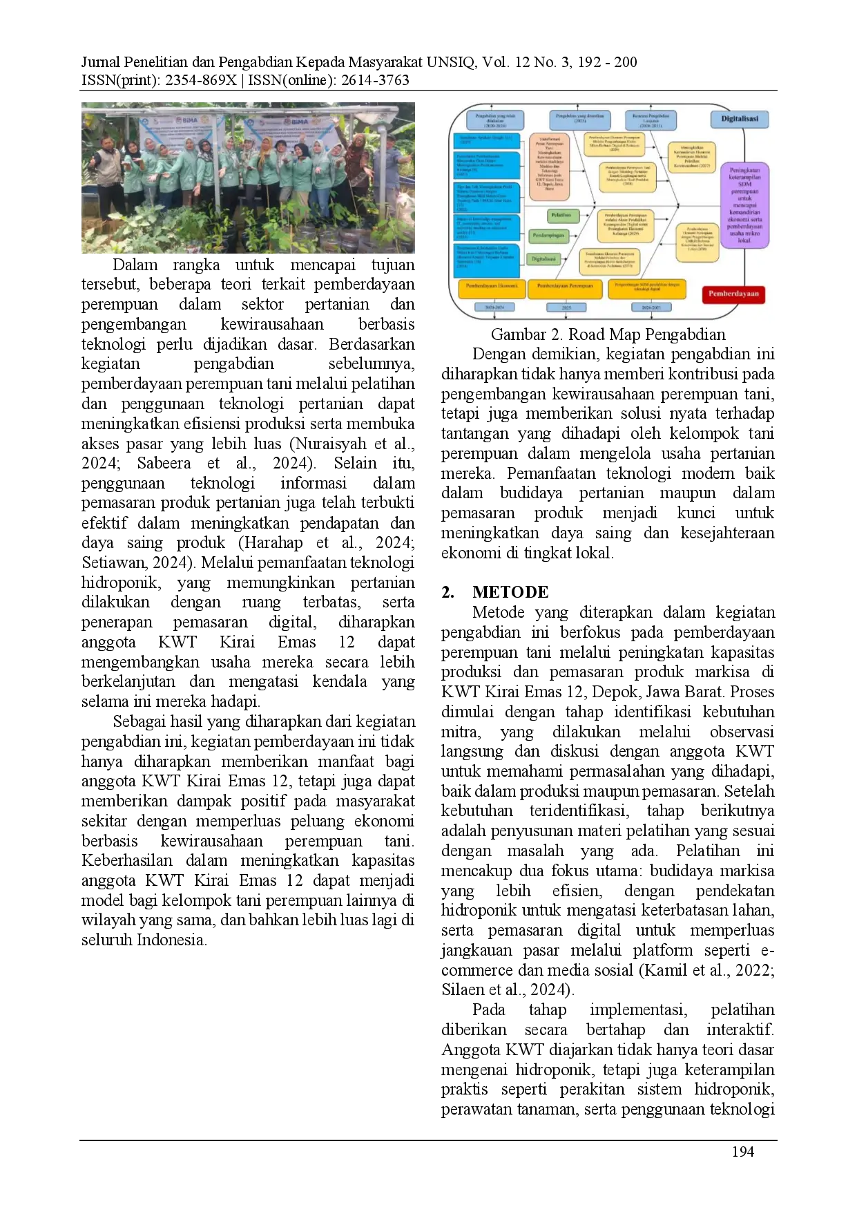 juris Transformasi Peran Perempuan Tani Meningkatkan Kewirausahaan melalui Budidaya Markisa dan Teknologi Informasi pada KWT Kirai Emas 12 Depok Jawa Barat