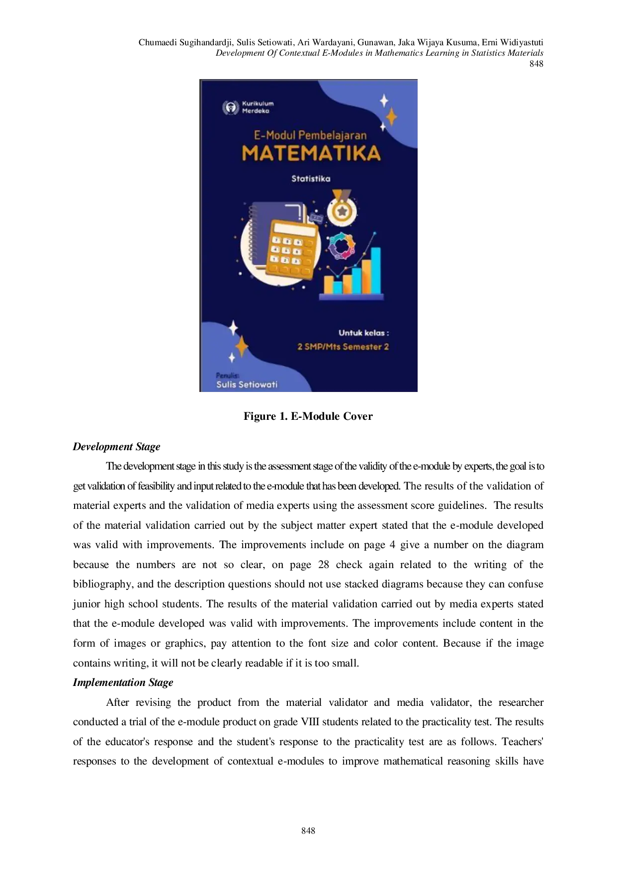 JURIS Development of Contextual E Modules in Mathematics Learning in Statistics Materials