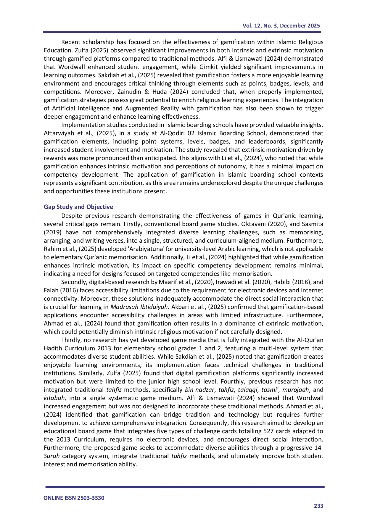 JURIS Juz Amma Memorization Board Game An Educational Media to Enhance Students Interest and Ability in Qur an Memorization