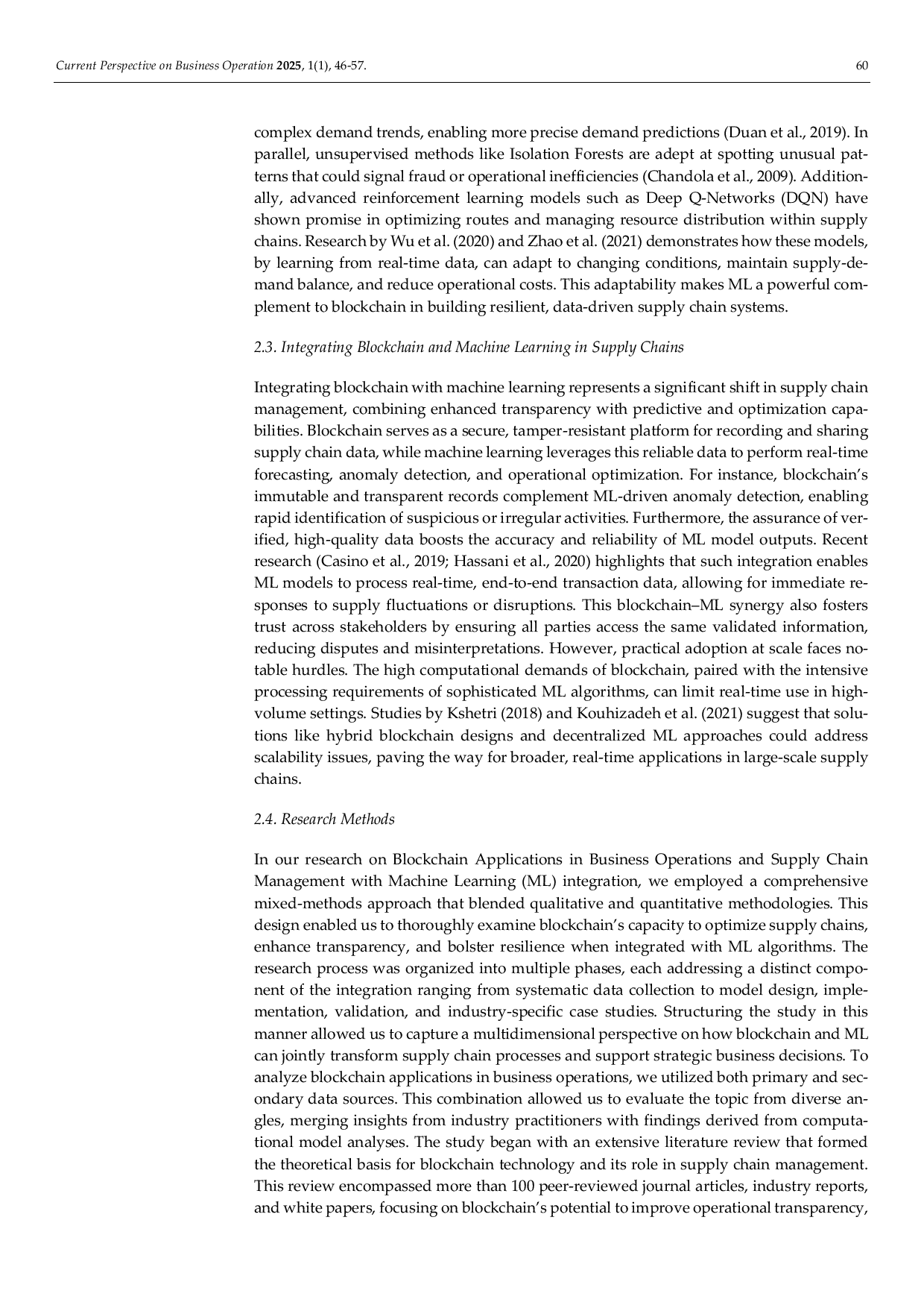 JURIS Integrating machine learning and blockchain applications in business operations and supply chain management