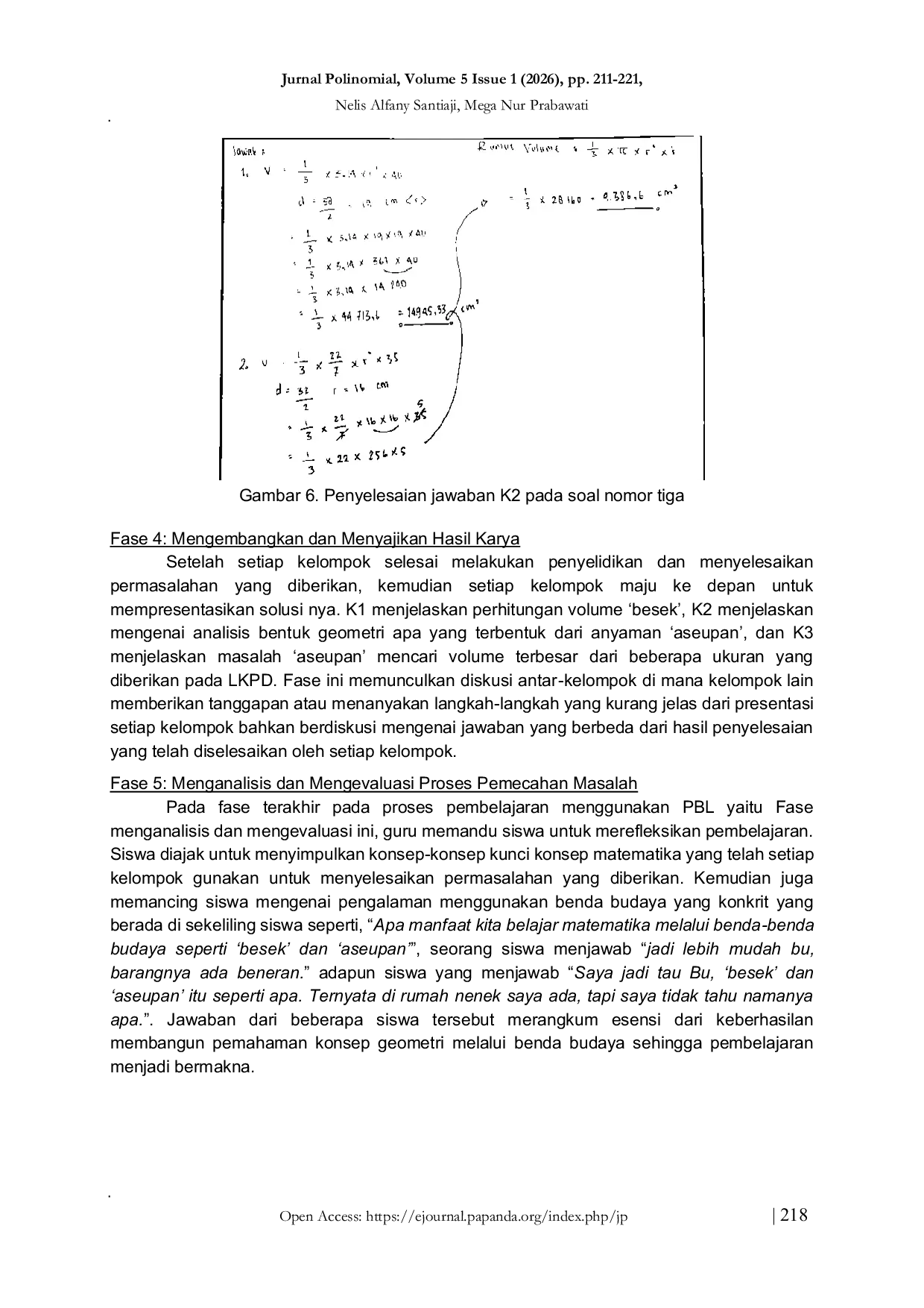 JURIS Problem Based Learning dan Culturally Responsive Teaching Membangun Pemahaman Konsep Geometri melalui Anyaman Besek dan Aseupan