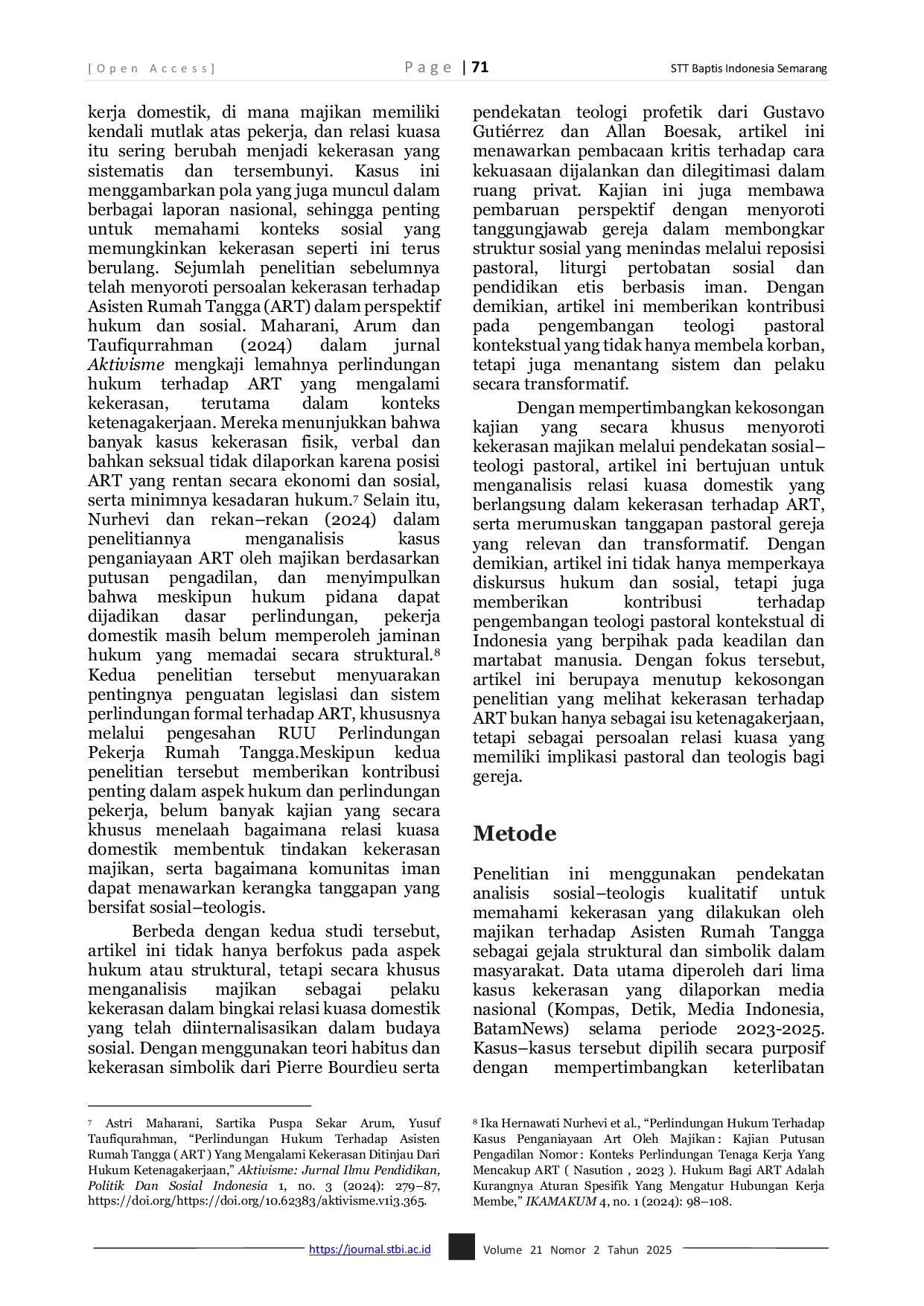 JURIS Employer Violence Against Domestic Workers A Socio Pastoral Analysis of Power Relations and the Church s Prophetic Role
