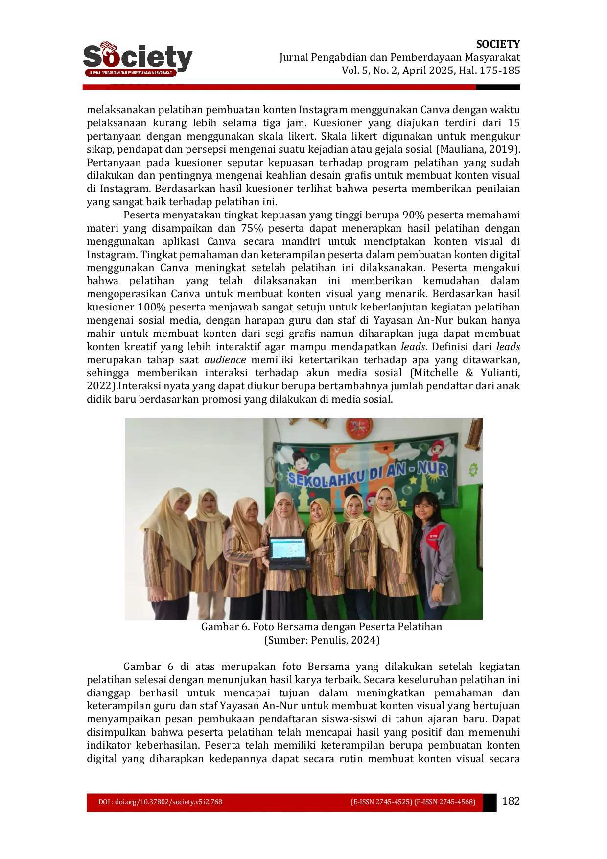 JURIS Pelatihan Pembuatan Konten Instagram Menggunakan Aplikasi Canva untuk Staf dan Guru Yayasan An Nur