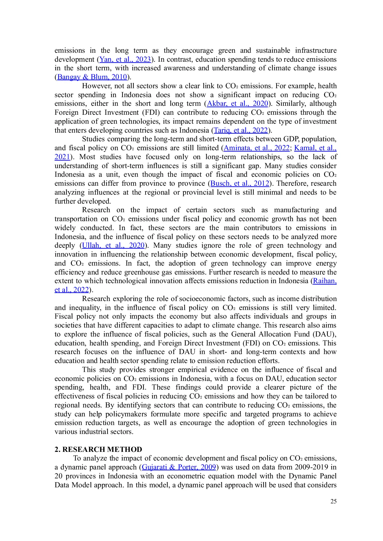 JURIS Economic Development and Fiscal Policy in CO2 Emission Mitigation A Dynamic Panel Study in Indonesia Before Covid 19