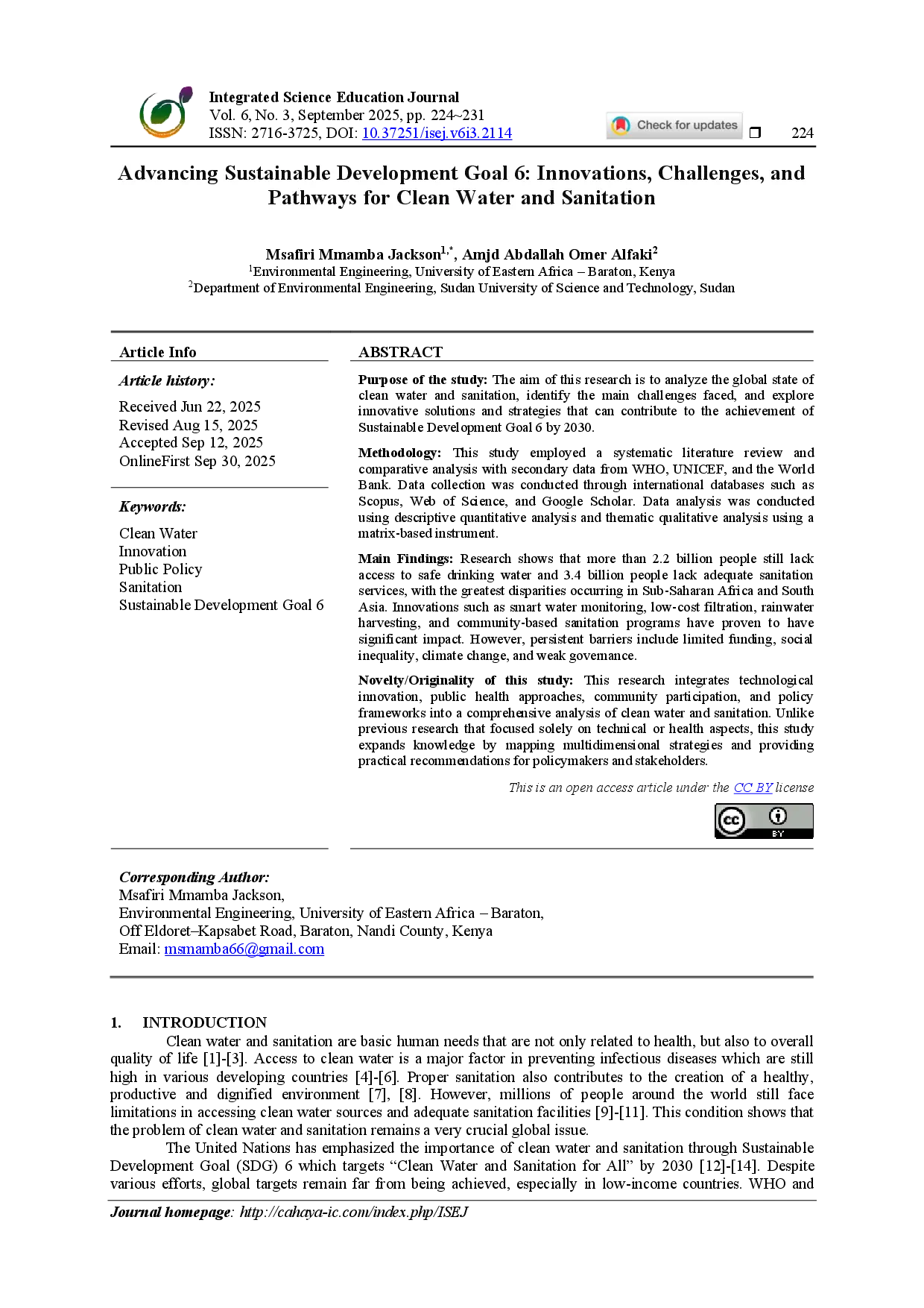 juris Peningkatan Tujuan Pembangunan Berkelanjutan 6 Inovasi Tantangan dan Jalur untuk Air Bersih dan Sanitasi