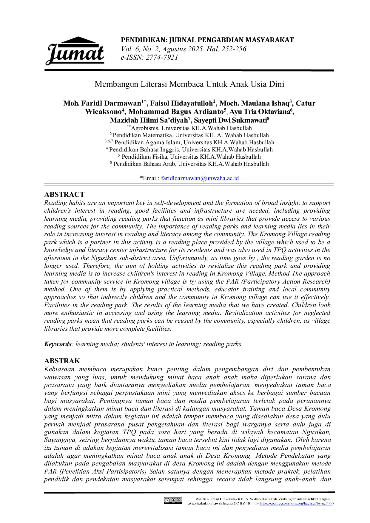 JURIS Membangun Literasi Membaca untuk Anak Usia Dini