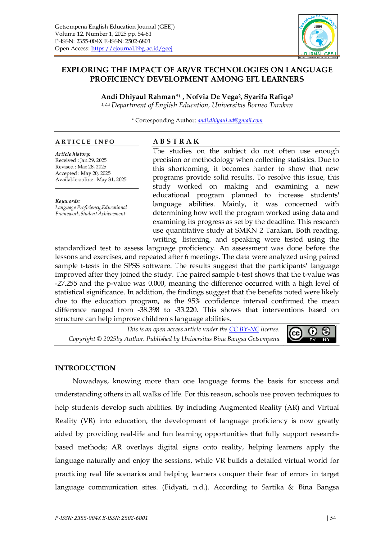 JURIS Exploring the Impact of AR VR Technologies on Language Proficiency Development Among EFL Learners