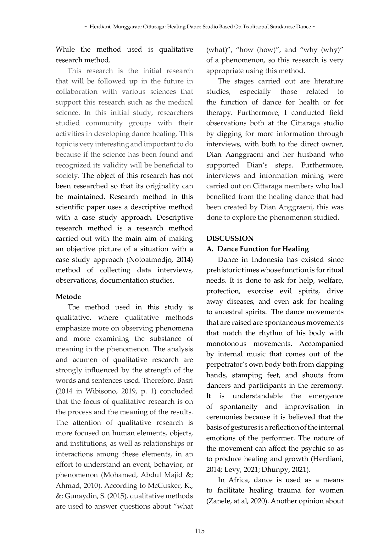 JURIS Cittaraga Healing Dance Studio Based On Traditional Sundanese Dance