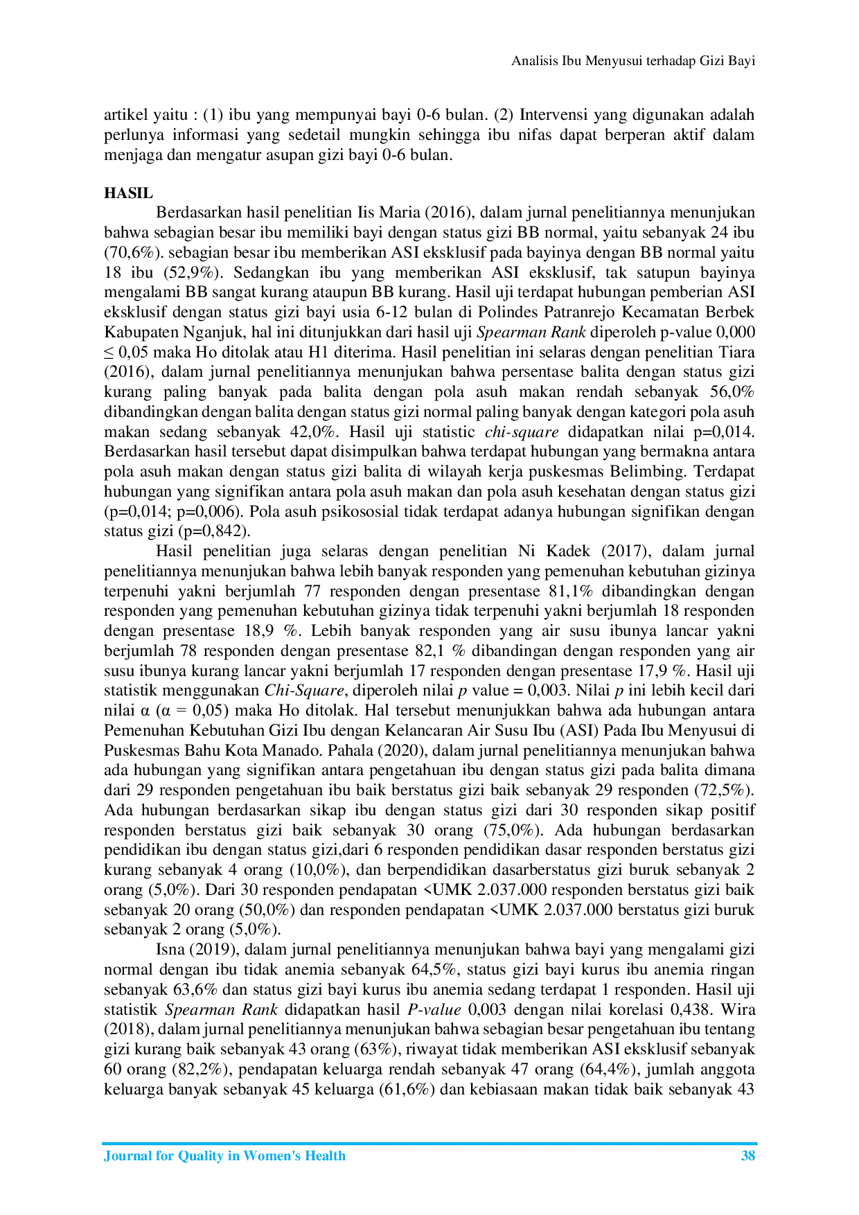 JURIS Analisis Ibu menyusui terhadap Gizi Bayi Usia 0 6 Bulan