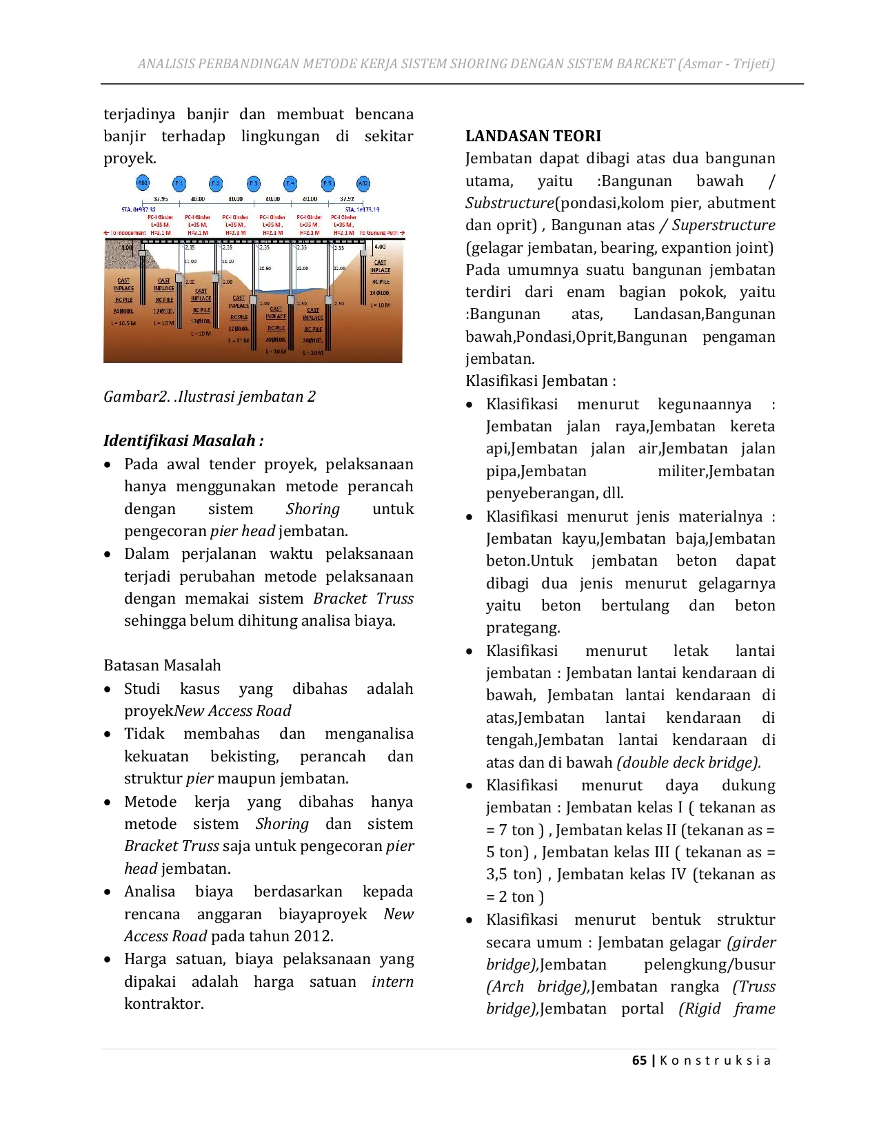 JURIS Analisis Perbandingan Metode Kerja Sistem Shoring Dengan Sistem Bracket Asmar Trijeti