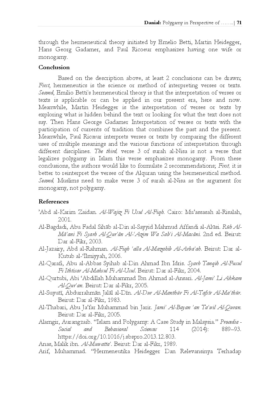 juris Polygamy in Perspective of Islamic Law Hermeneutics