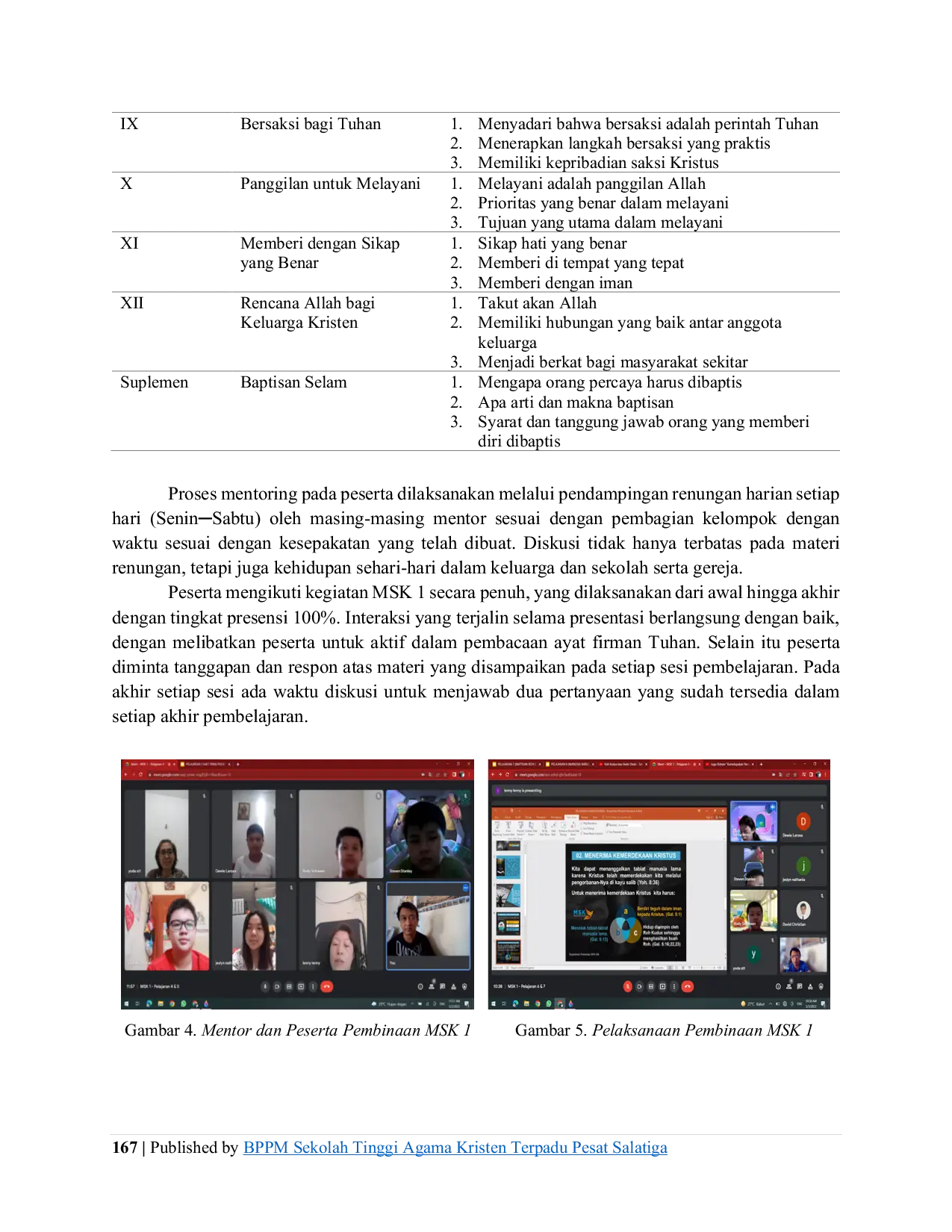 JURIS Pemuridan melalui Program Menjadi Seperti Kristus MSK 1 GBI untuk Mempersiapkan Baptisan Generasi Z bagi Pertumbuhan Gereja