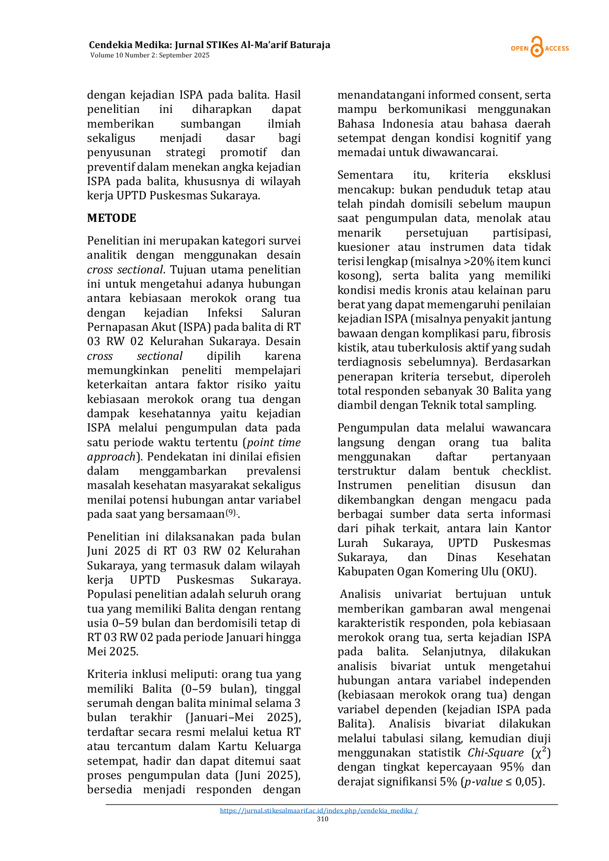 JURIS Parental Smoking Habits And The Incidence Of Acute Respiratory Tract Infections In Toddlers
