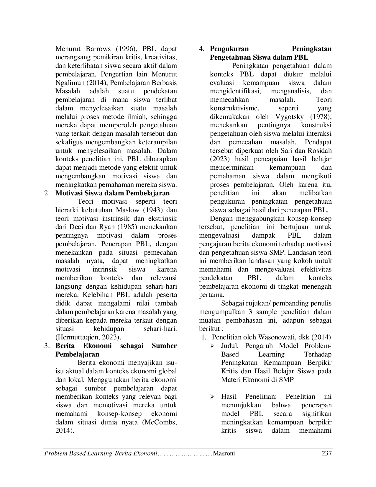 JURIS Problem Based Learning Berita Ekonomi Pacu Motivasi Dan Pengetahuan Siswa Smp Negeri 1 Karangtengah