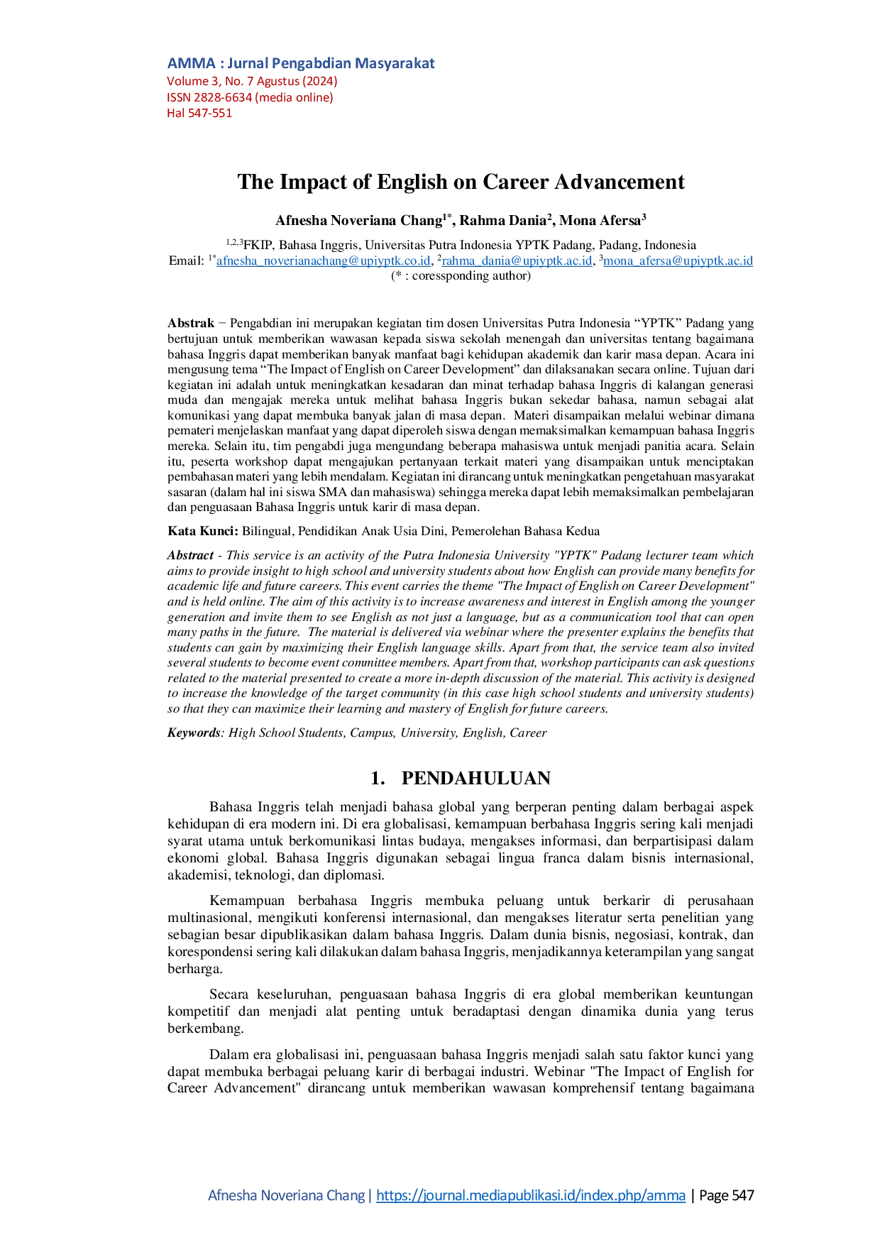 JURIS The Impact of English on Career Advancement