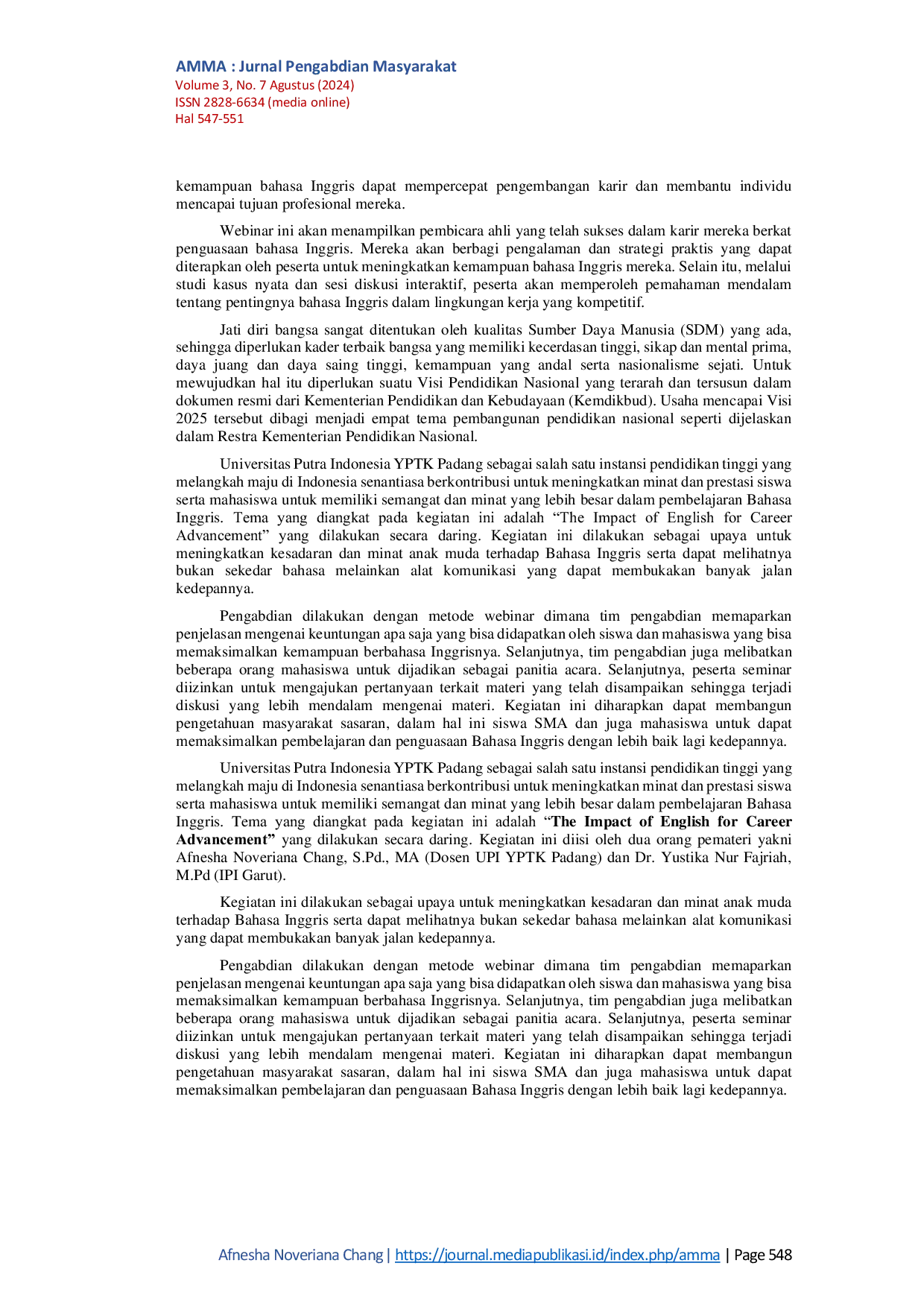 JURIS The Impact of English on Career Advancement