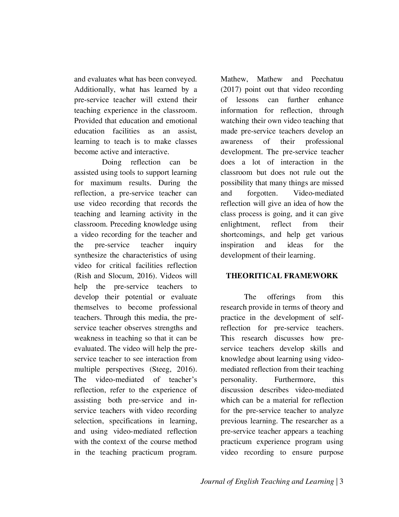 JURIS Narrative Inquiry An Appealing Self Reflection On A Pre Service Teacher In Video Mediated Teaching Practica