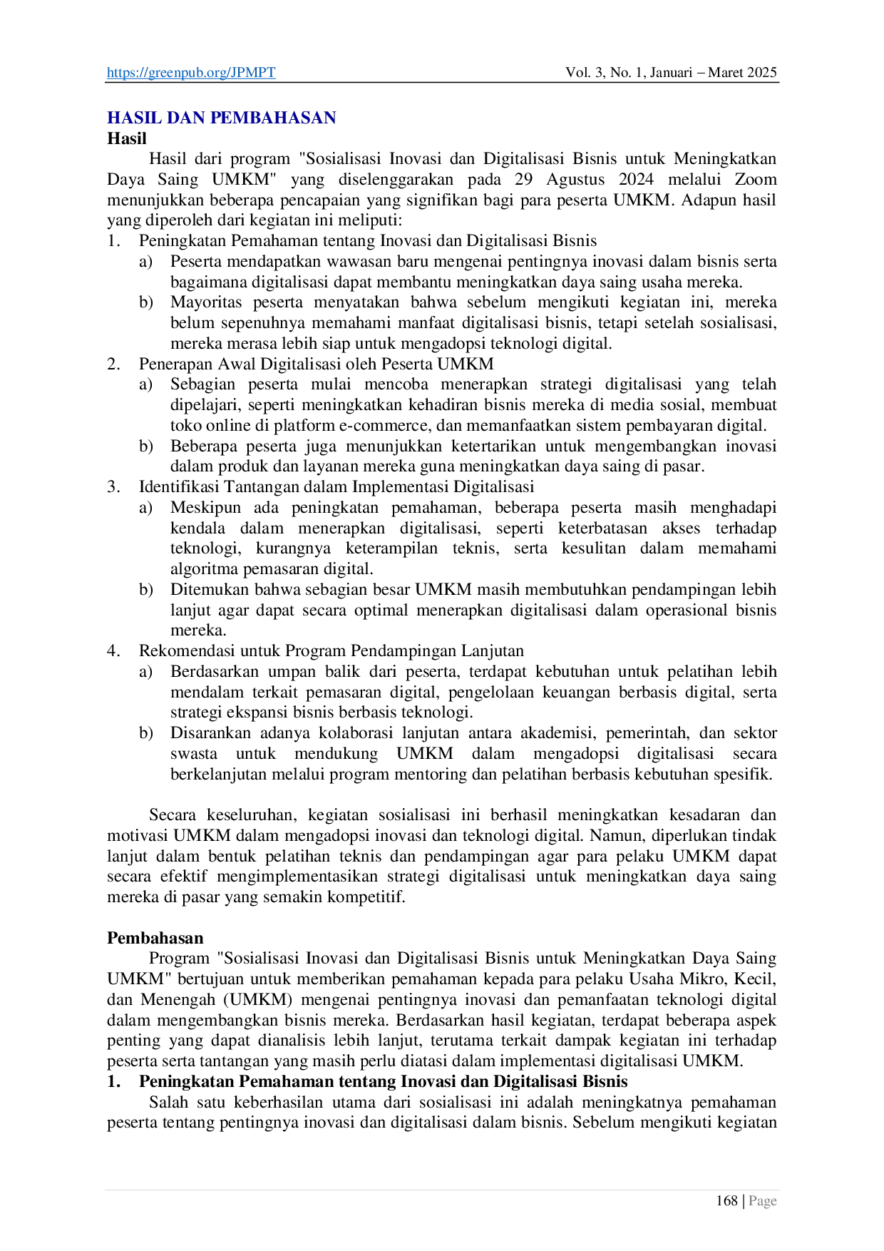 juris Sosialisasi Inovasi dan Digitalisasi Bisnis untuk Meningkatkan Daya Saing UMKM