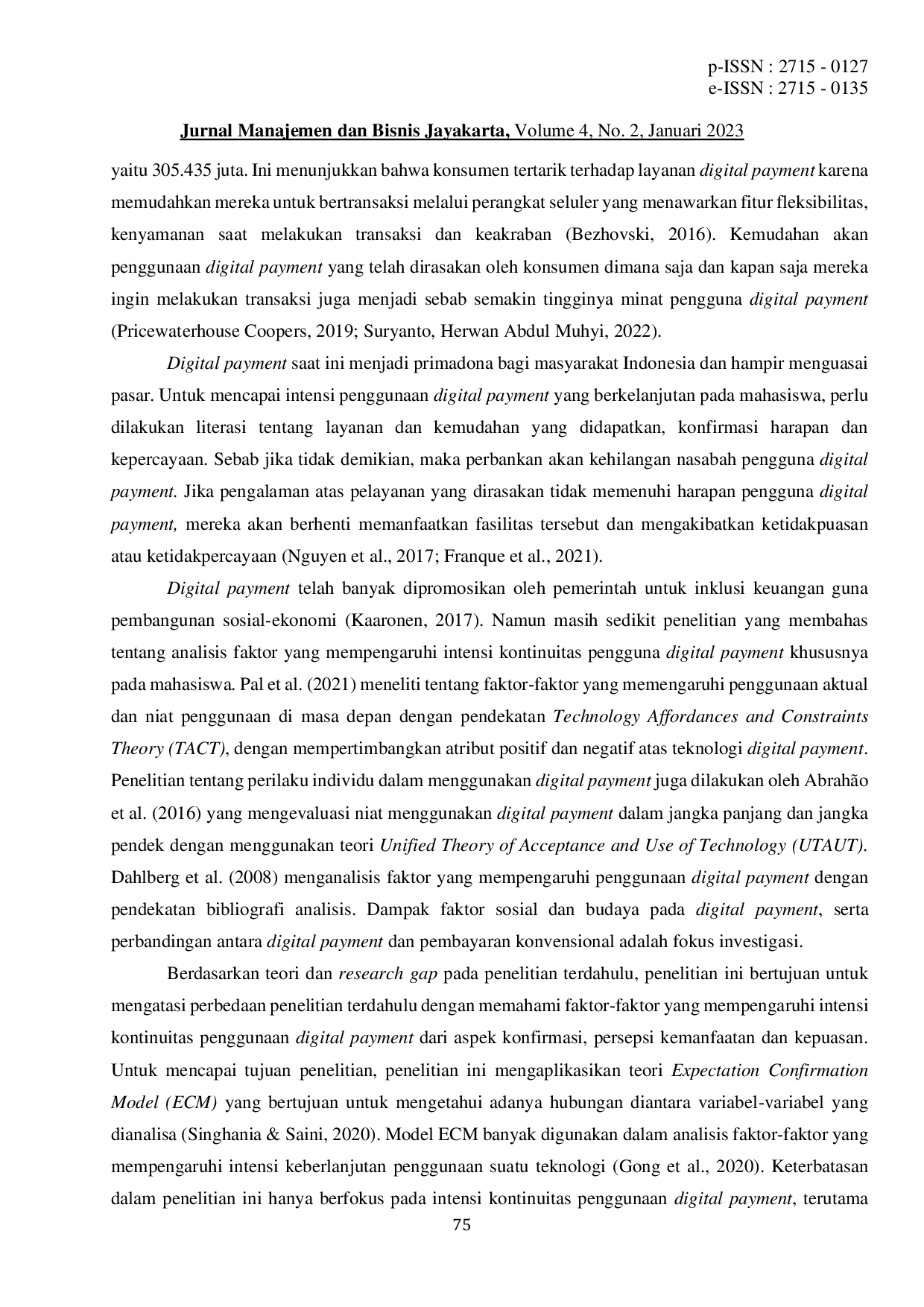 JURIS Intensi Kontinuitas Penggunaan Digital Payment Peran Mahasiswa Sebagai Warga Keuangan Digital