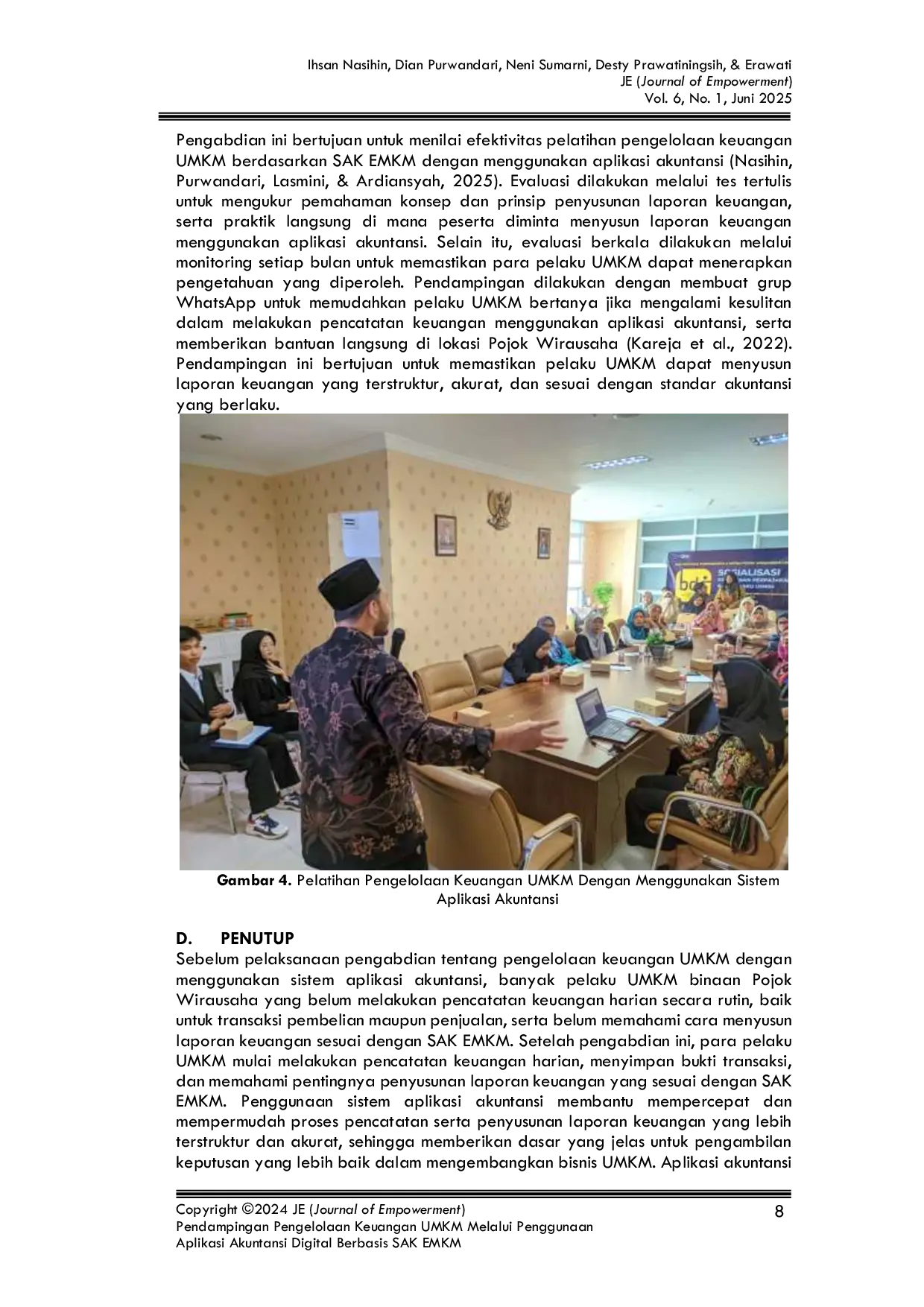JURIS Pendampingan Pengelolaan Keuangan UMKM Melalui Penggunaan Aplikasi Akuntansi Digital Berbasis SAK EMKM