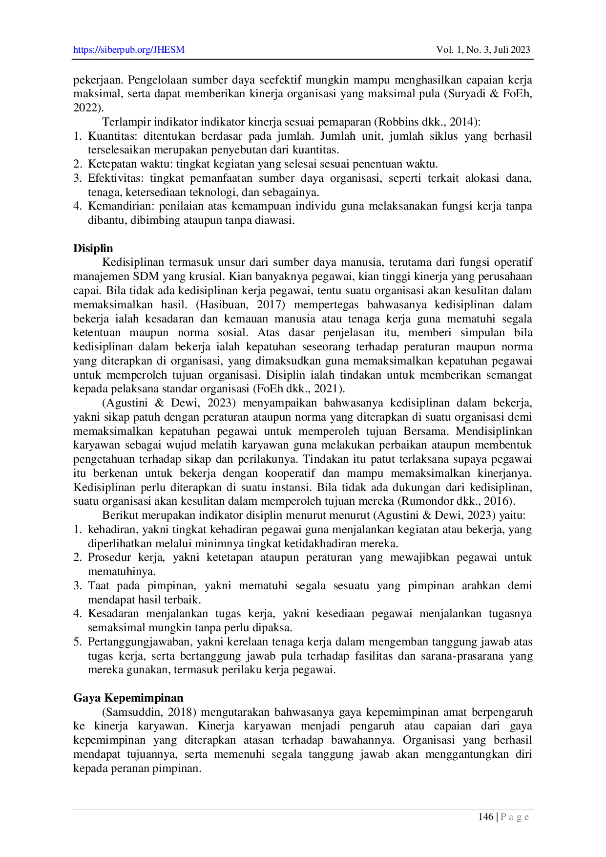 JURIS Pengaruh Gaya Kepemimpinan Motivasi dan Lingkungan Kerja terhadap Kinerja Pegawai Dengan Disiplin Kerja sebagai Variabel Intervening Literature Review Manajemen Sumber Daya Manusia