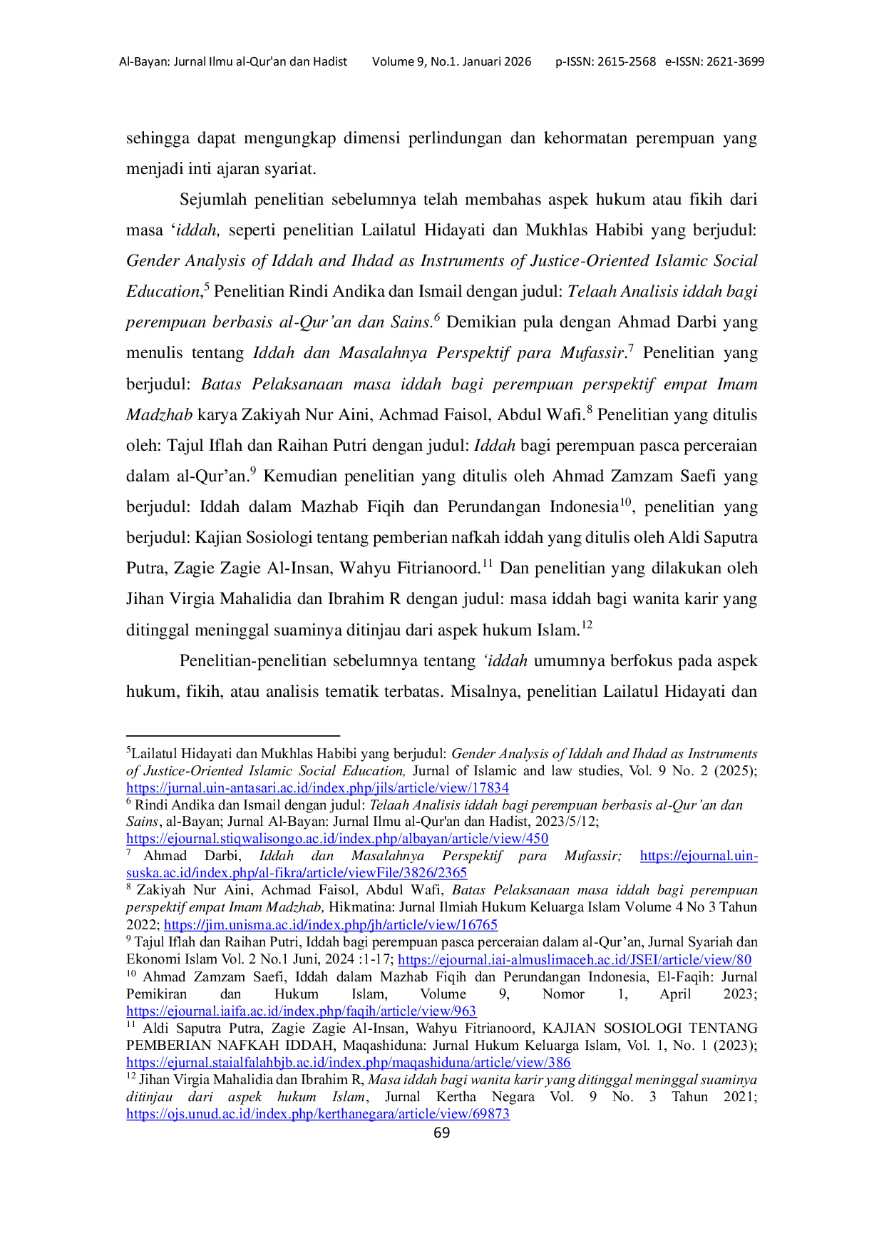 JURIS Iddah Dalam Al Qur an Kajian Tafsir Atas Dimensi Perlindungan Dan Kehormatan Perempuan