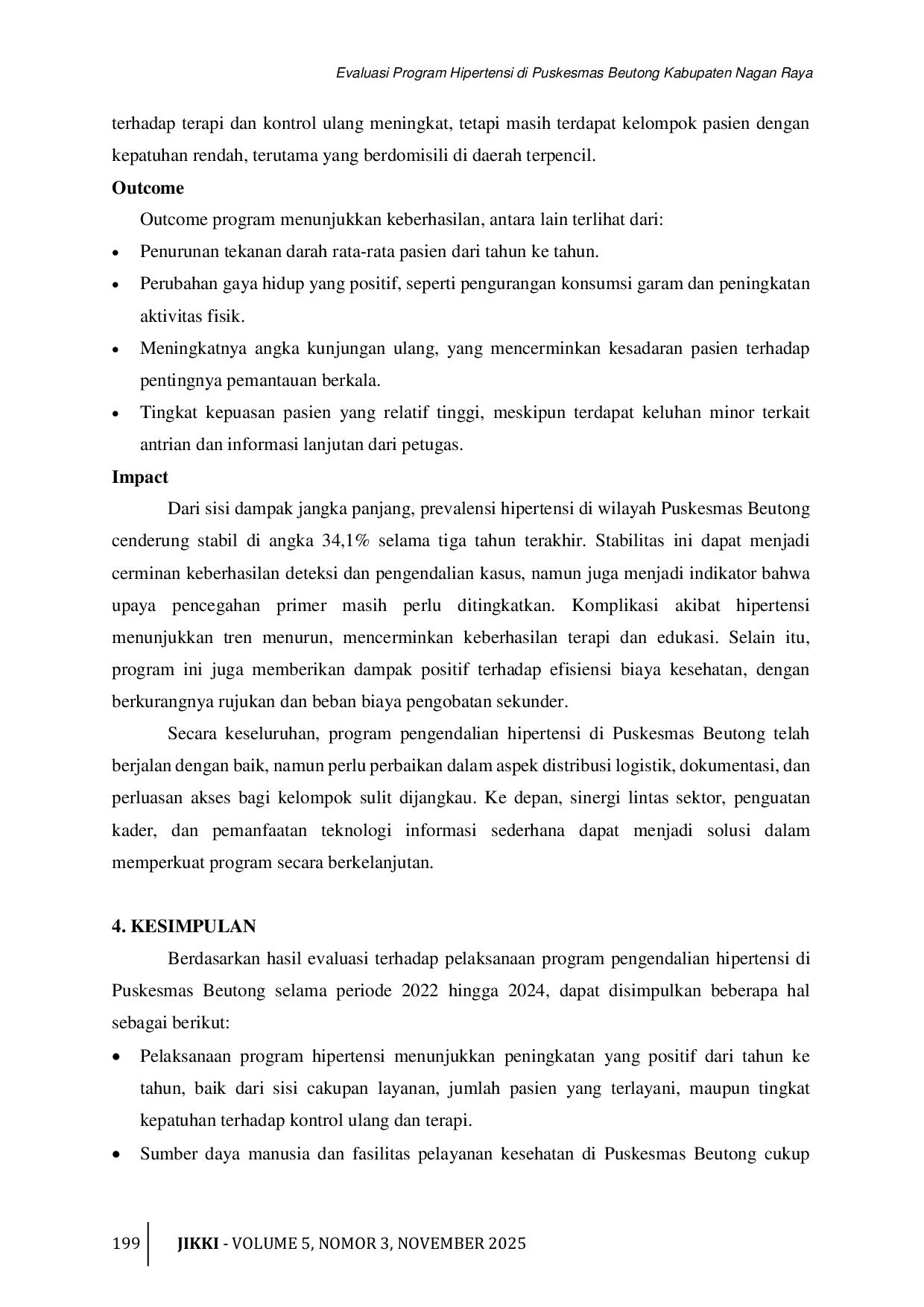 JURIS Evaluasi Program Hipertensi di Puskesmas Beutong Kabupaten Nagan Raya