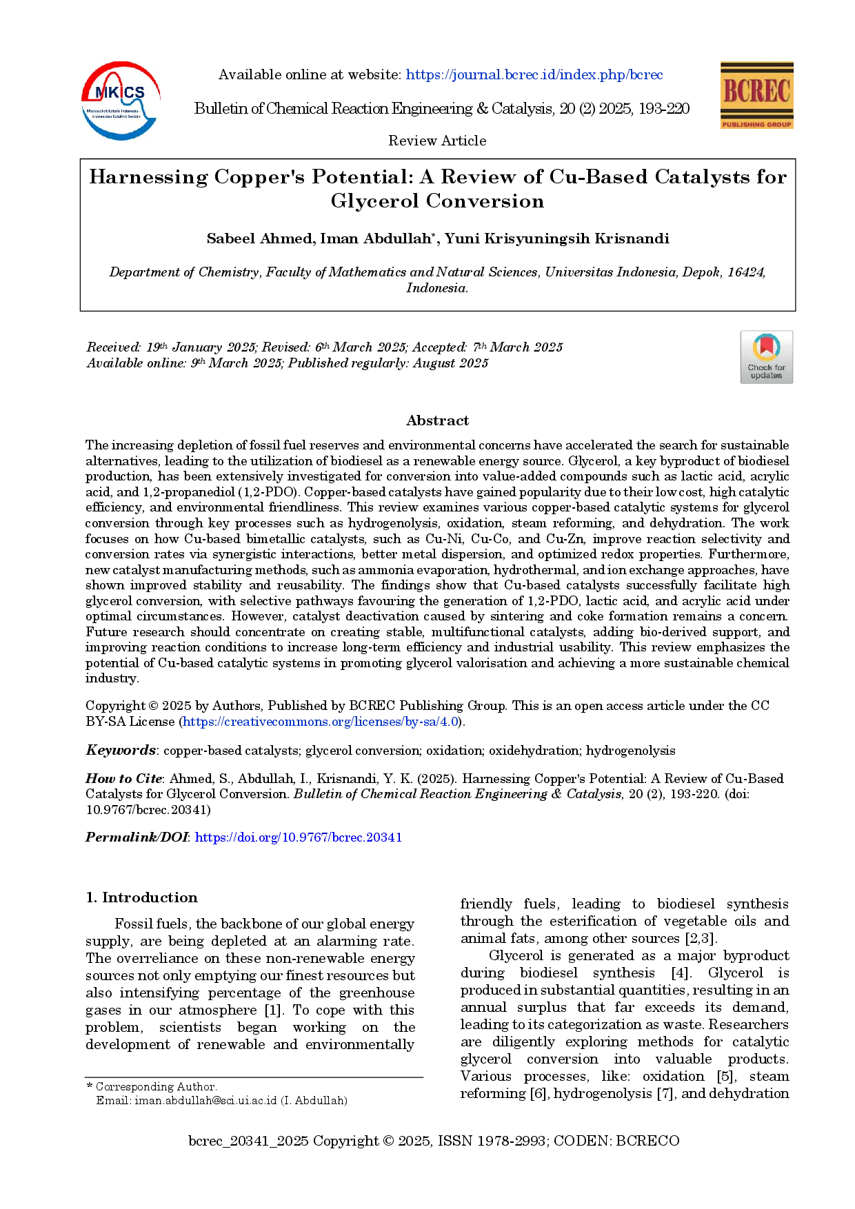 juris Harnessing Copper s Potential A Review of Cu Based Catalysts for Glycerol Conversion