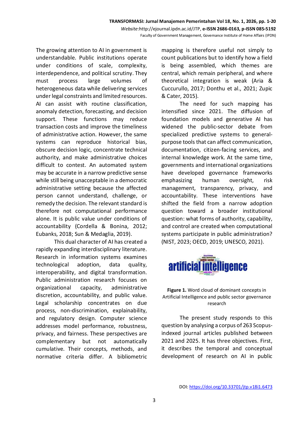 JURIS Artificial Intelligence in Public Sector Governance A Bibliometric Analysis of Global Research Trends