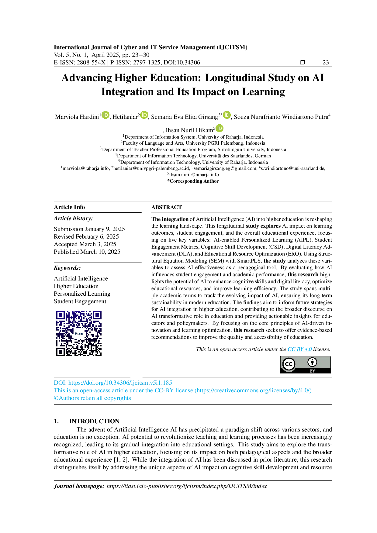 JURIS Advancing Higher Education Longitudinal Study on AI Integration and Its Impact on Learning