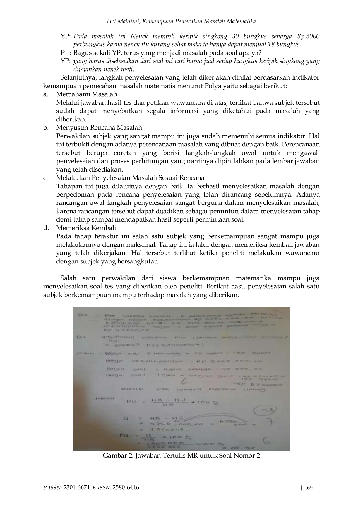 JURIS Kemampuan Pemecahan Masalah Matematika Siswa Melalui Penerapan Model Problem Based Learning Di SMPN 1 Pante Ceureumen