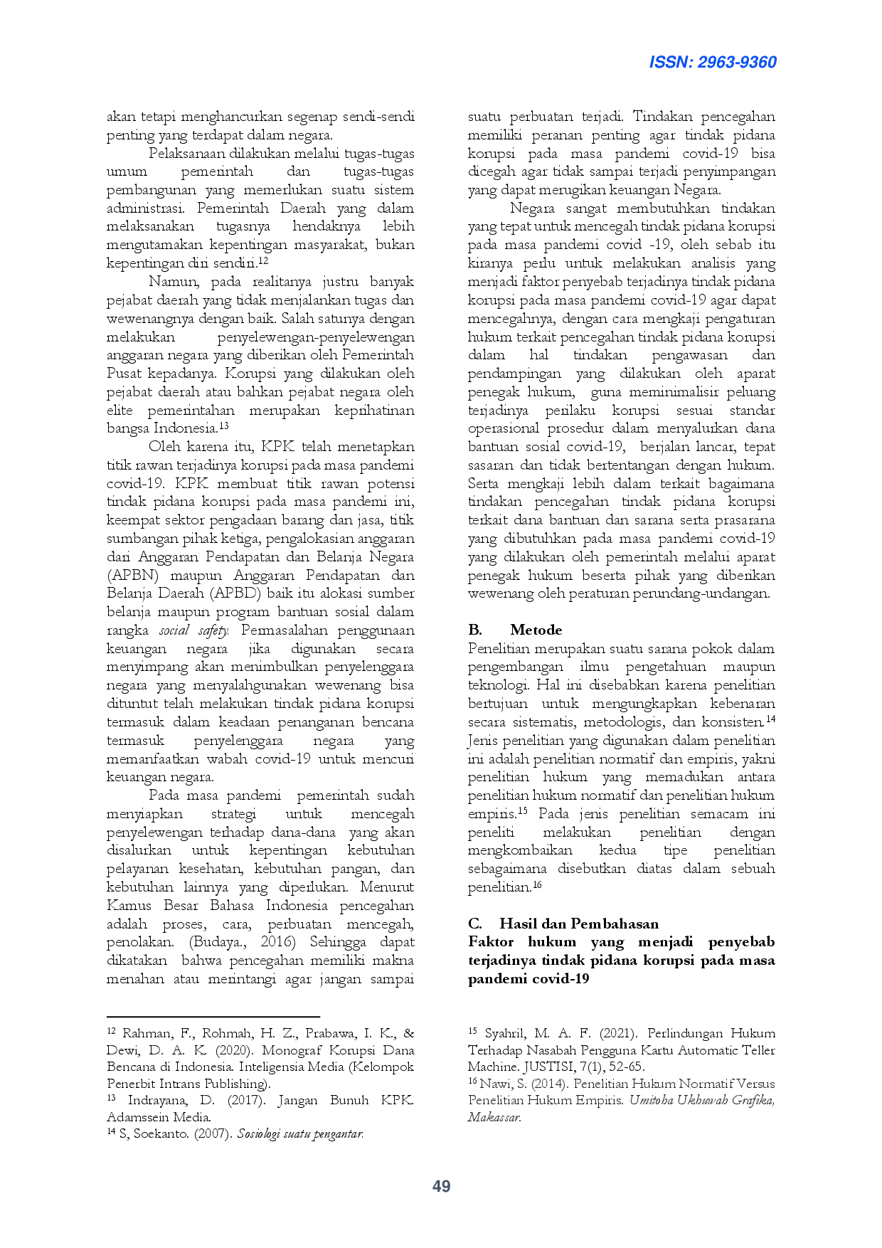 JURIS Korupsi di era Pandemi Covid 19