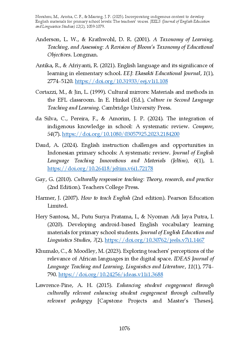 juris Incorporating Indigenous Content to Develop English Materials for Primary School Levels The Teachers Voices