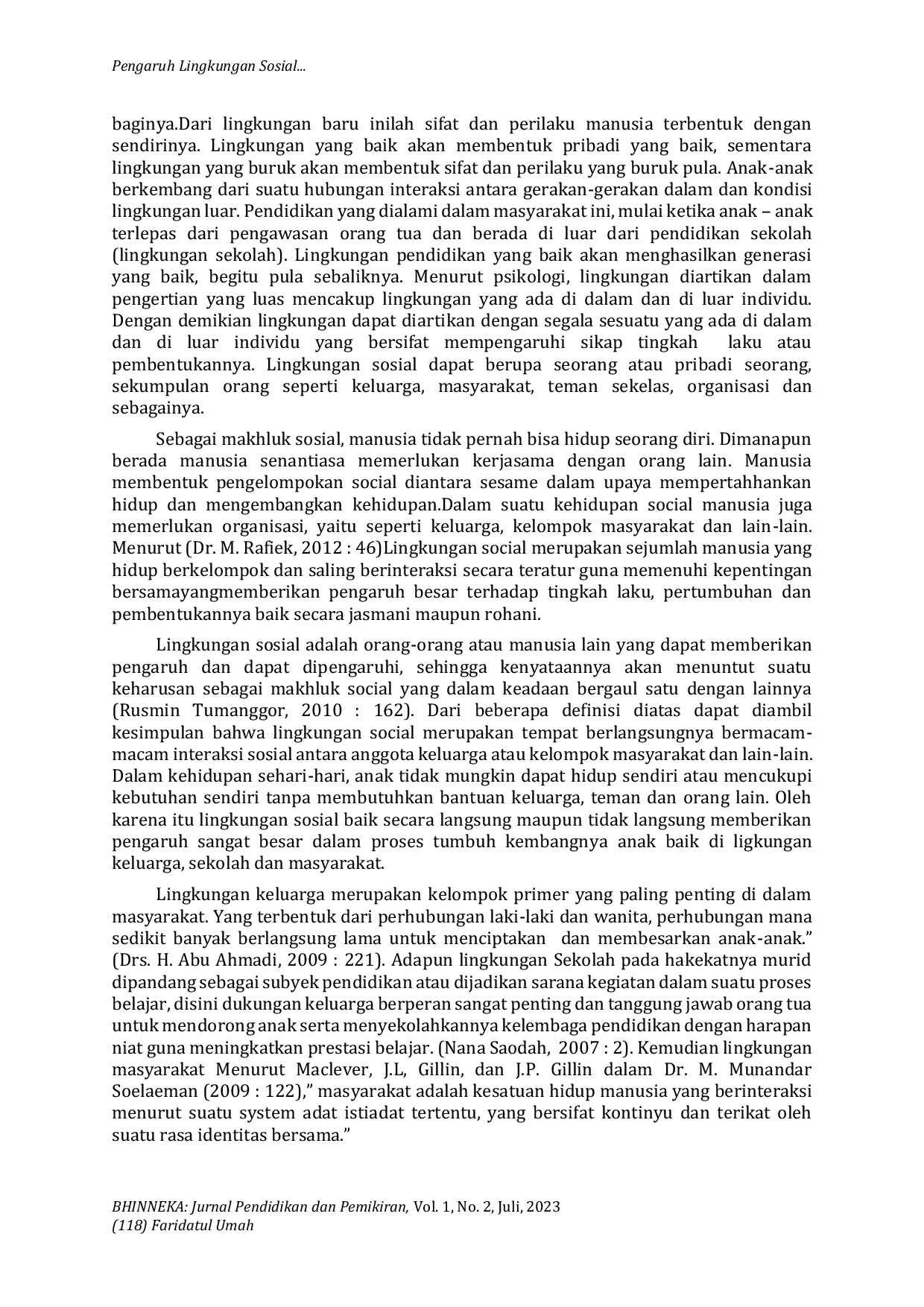 JURIS Pengaruh Lingkungan Sosial Terhadap Pembentukan Akhlak Siswa Kelas V MI Miftahul Ulum Sooko Kecamatan Wringinanom Kabupaten Gresik