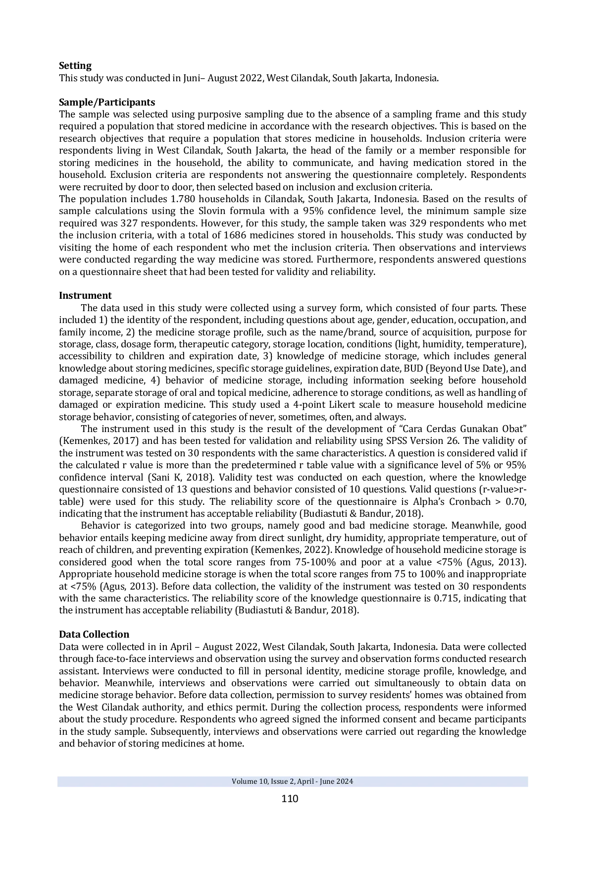 JURIS Knowledge And Behavior Of Household Medicine Storage A Study From The Urban Area Of Jakarta Indonesia