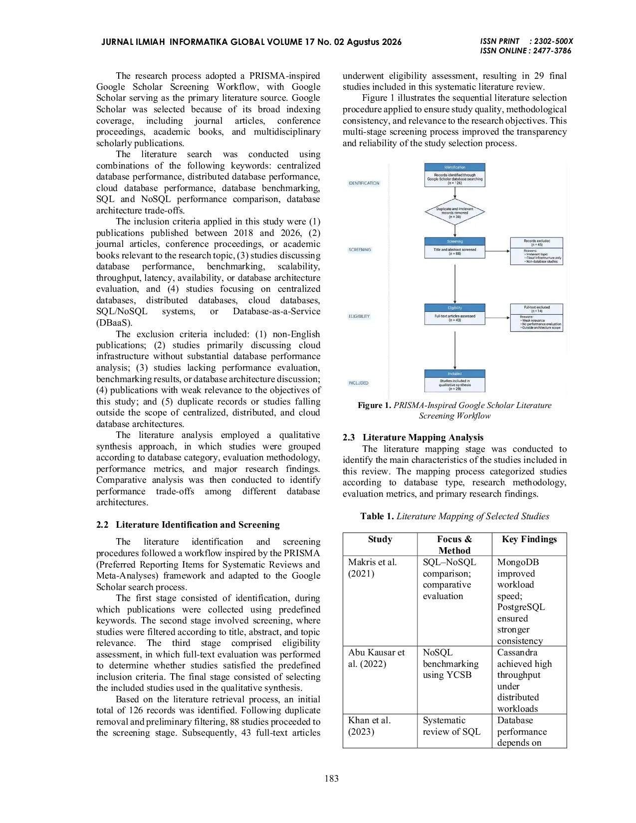 JURIS A Systematic Literature Review on the Performance Trade offs of Centralized Distributed and Cloud Database Systems