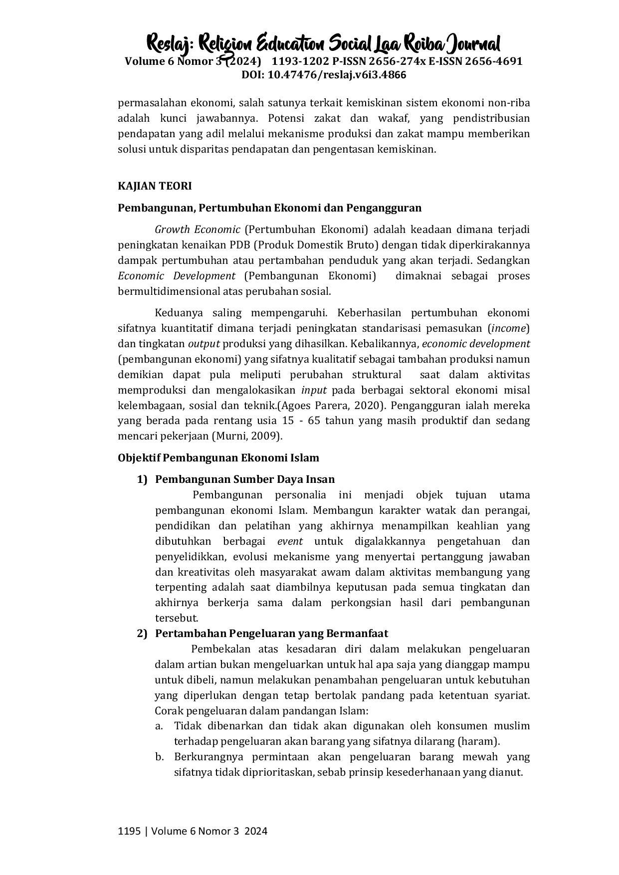 JURIS Perkembangan Economic Development Berteraskan Pandangan Islam