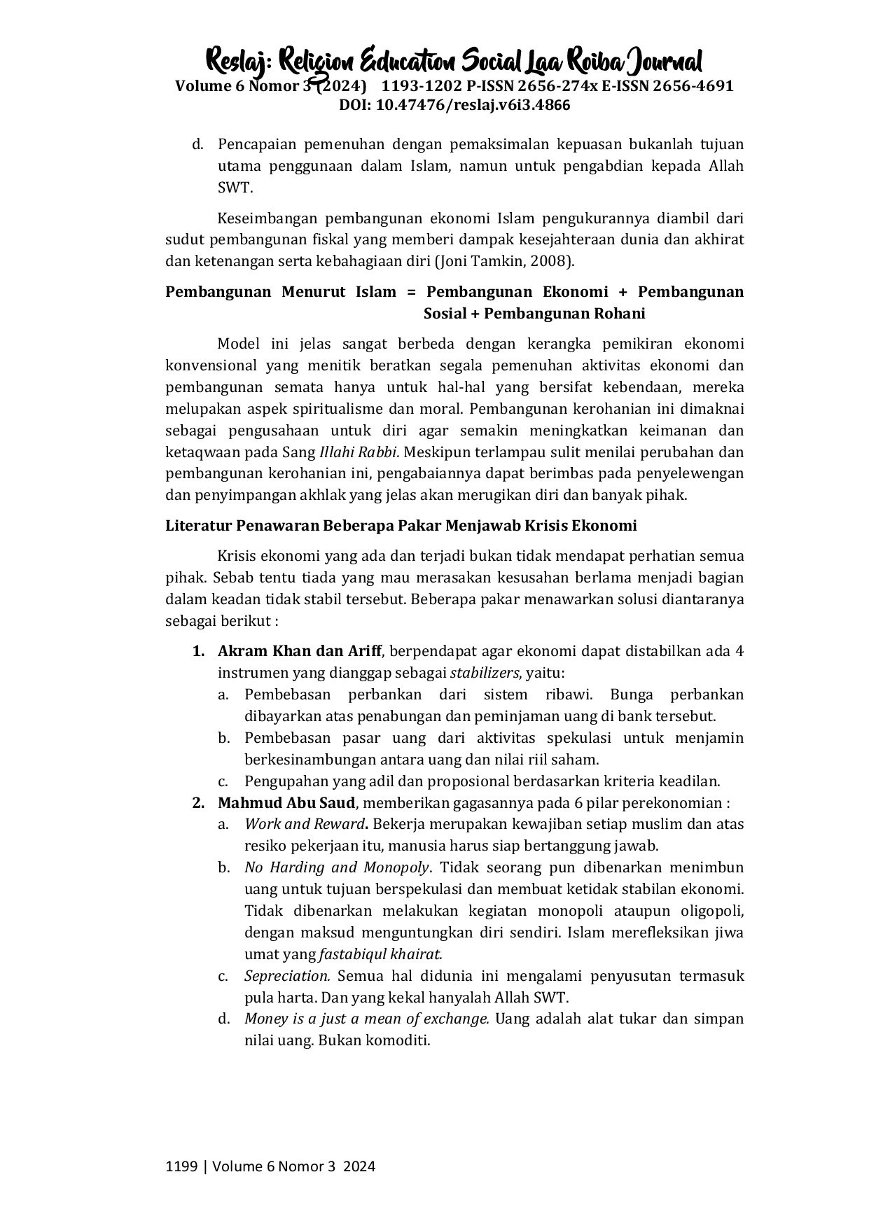 JURIS Perkembangan Economic Development Berteraskan Pandangan Islam