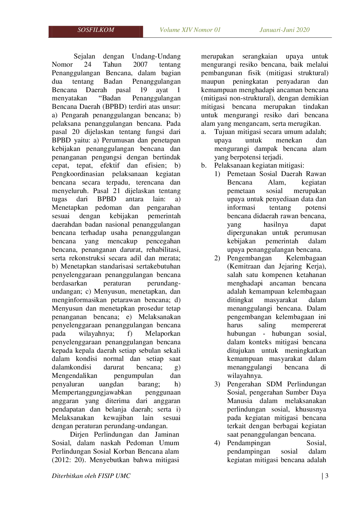 JURIS Aksi Dan Koordinasi Badan Penanggulangan Bencana Daerah Bpbd Kabupaten Kuningan Pada Tahap Mitigasi Bencana